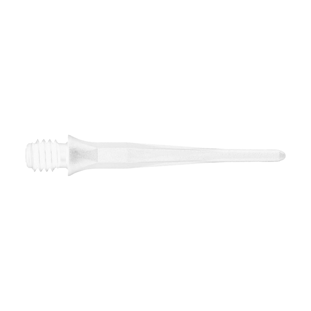 Gezeigt werden Caliburn 2BA Softdartspitzen in Weiß als praktischer 50er Pack. Diese weißen Softdartspitzen sind für viele Darts geeignet.