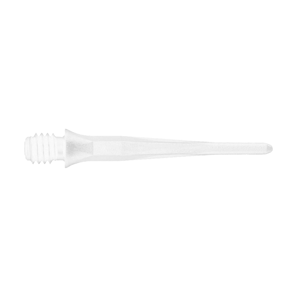 Miękkie końcówki do lotek Caliburn 2BA, białe – opakowanie 50 szt. Gezeigt werden Caliburn 2BA Softdartspitzen in Weiß als praktischer 50er Pack. Diese weißen Softdartspitzen sind für viele Darts geeignet.