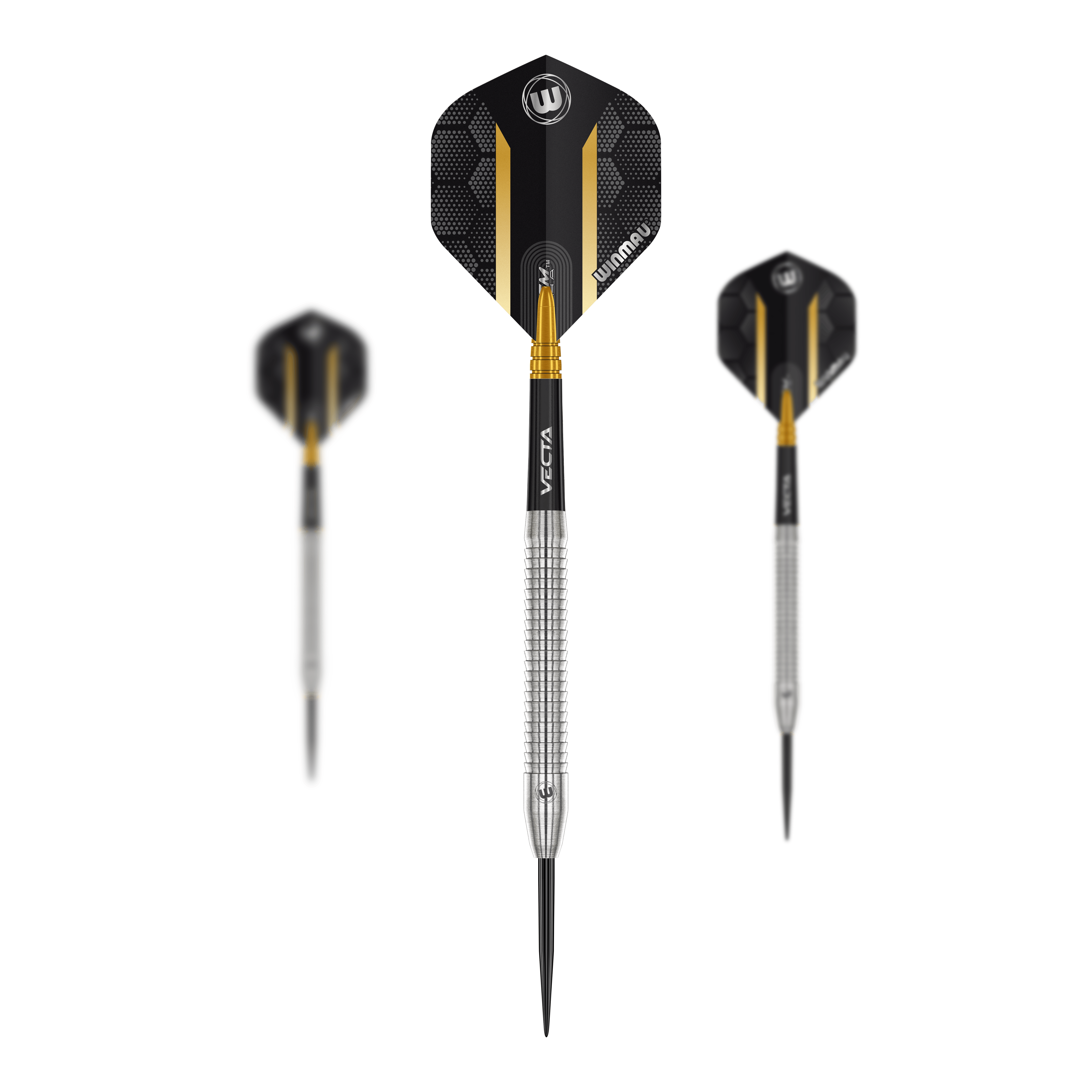 Dies ist ein Set der Winmau Team 360 Jack Nankervis Steeldarts - 24g. Die Abbildung zeigt das komplette Dart-Set.
