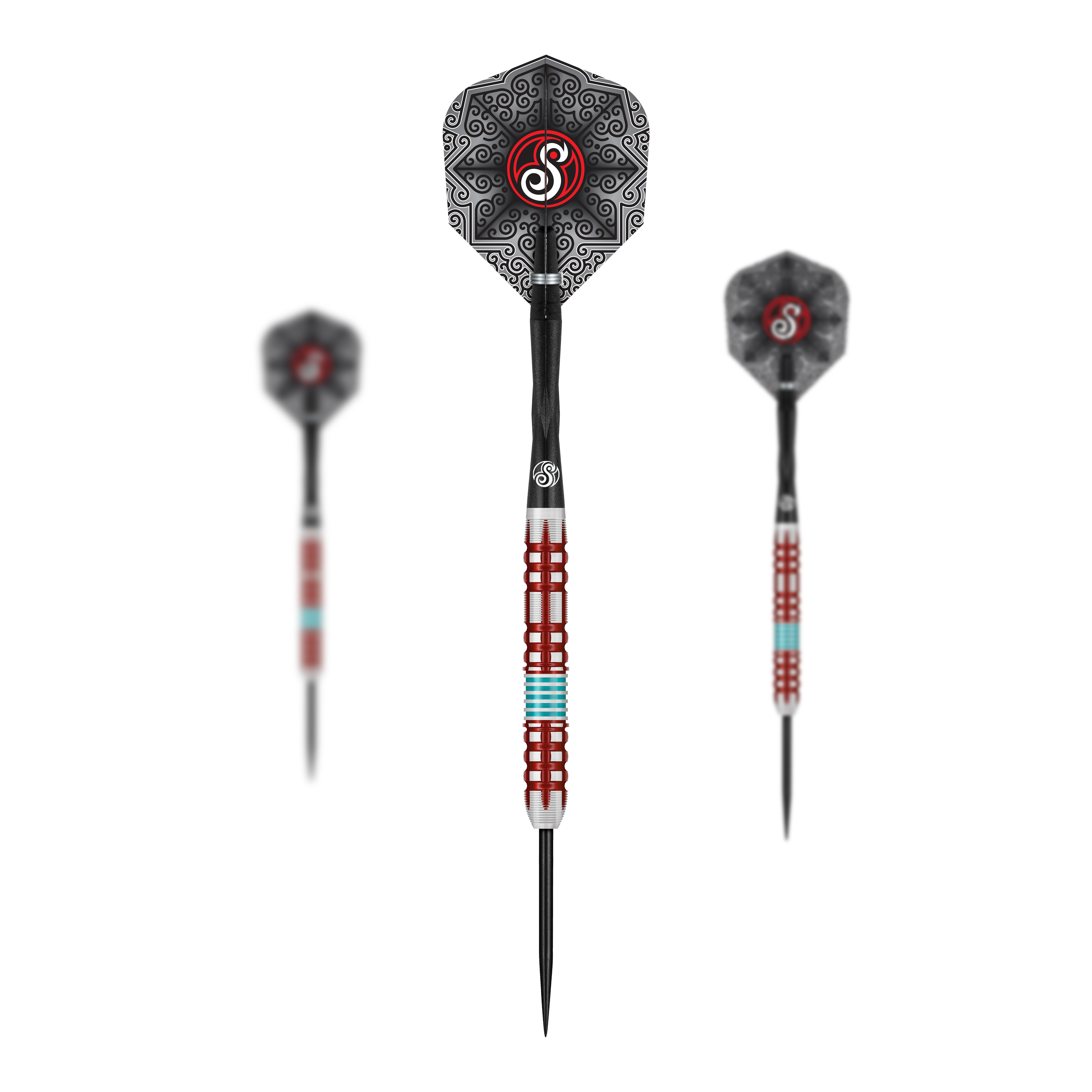 Shot Collab Pro Series Josh Pearson Steeldarts - 23g. Das Bild zeigt ein Set von Steeldarts mit einem Gewicht von 23 Gramm.