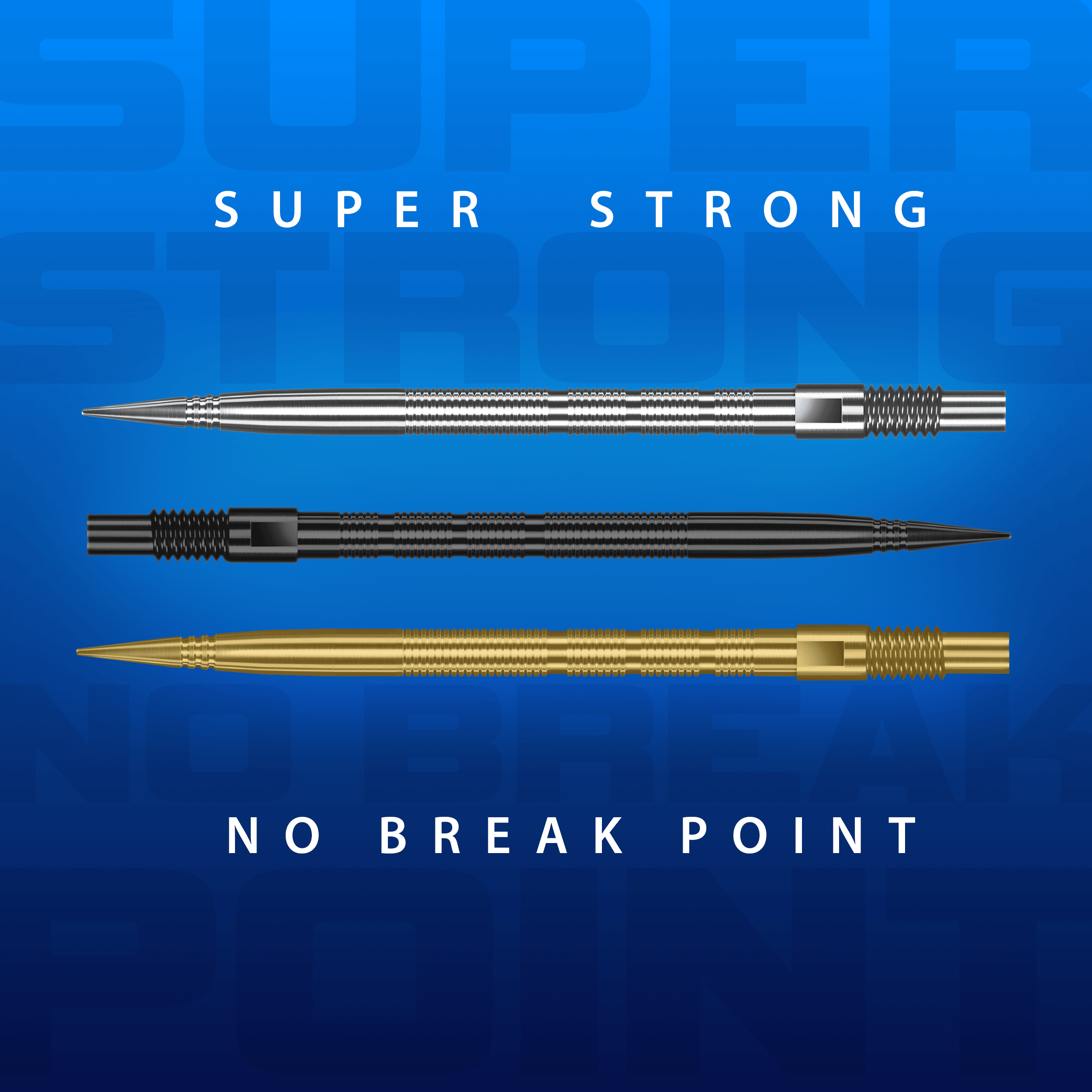 Końcówki do lotek Harrows Quick Point Micro Ridge Dart Tips – złote Abgebildet sind Harrows Quick Point Micro Ridge Dartspitzen in Schwarz. Die Oberfläche ist mit feinen Rillen strukturiert.