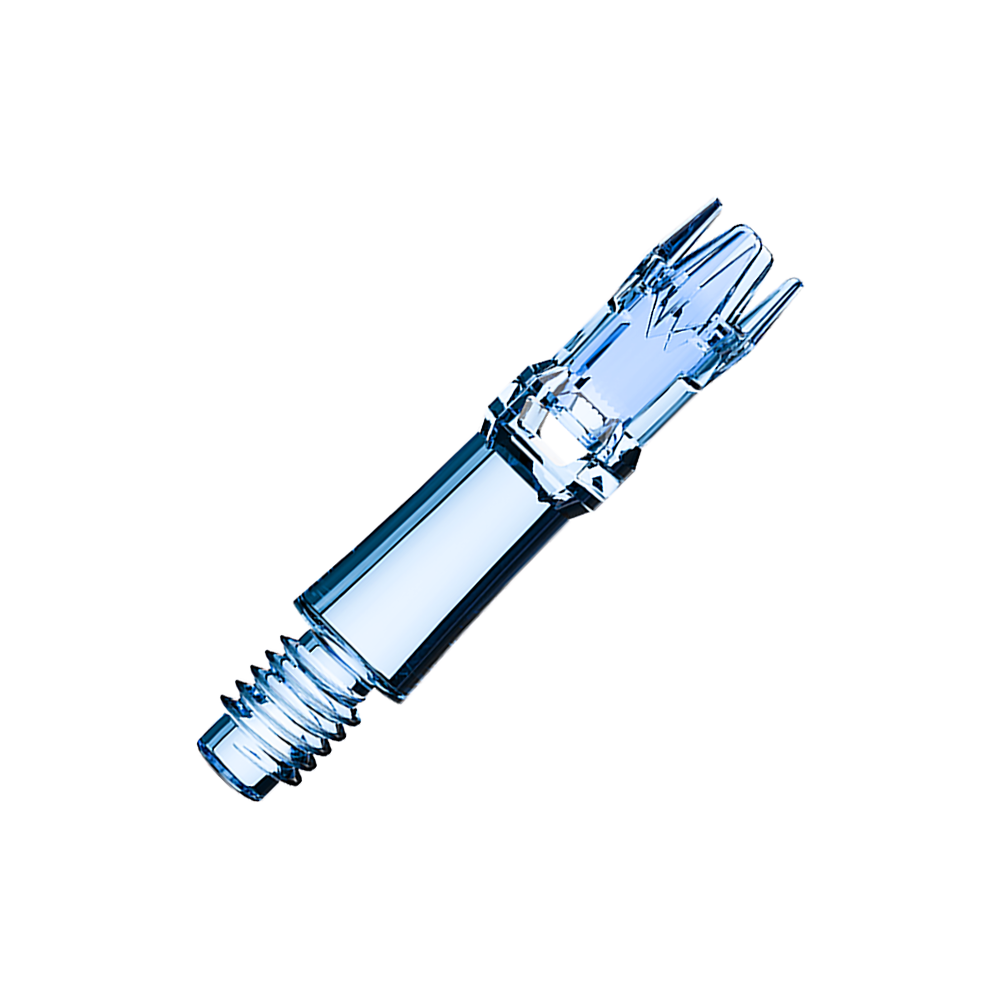 Wałki wymienne do systemu L-Style L-System – przezroczysty niebieski Zwei blaue transparente Ersatzshafts sind dargestellt. Die Shafts liegen nebeneinander.
