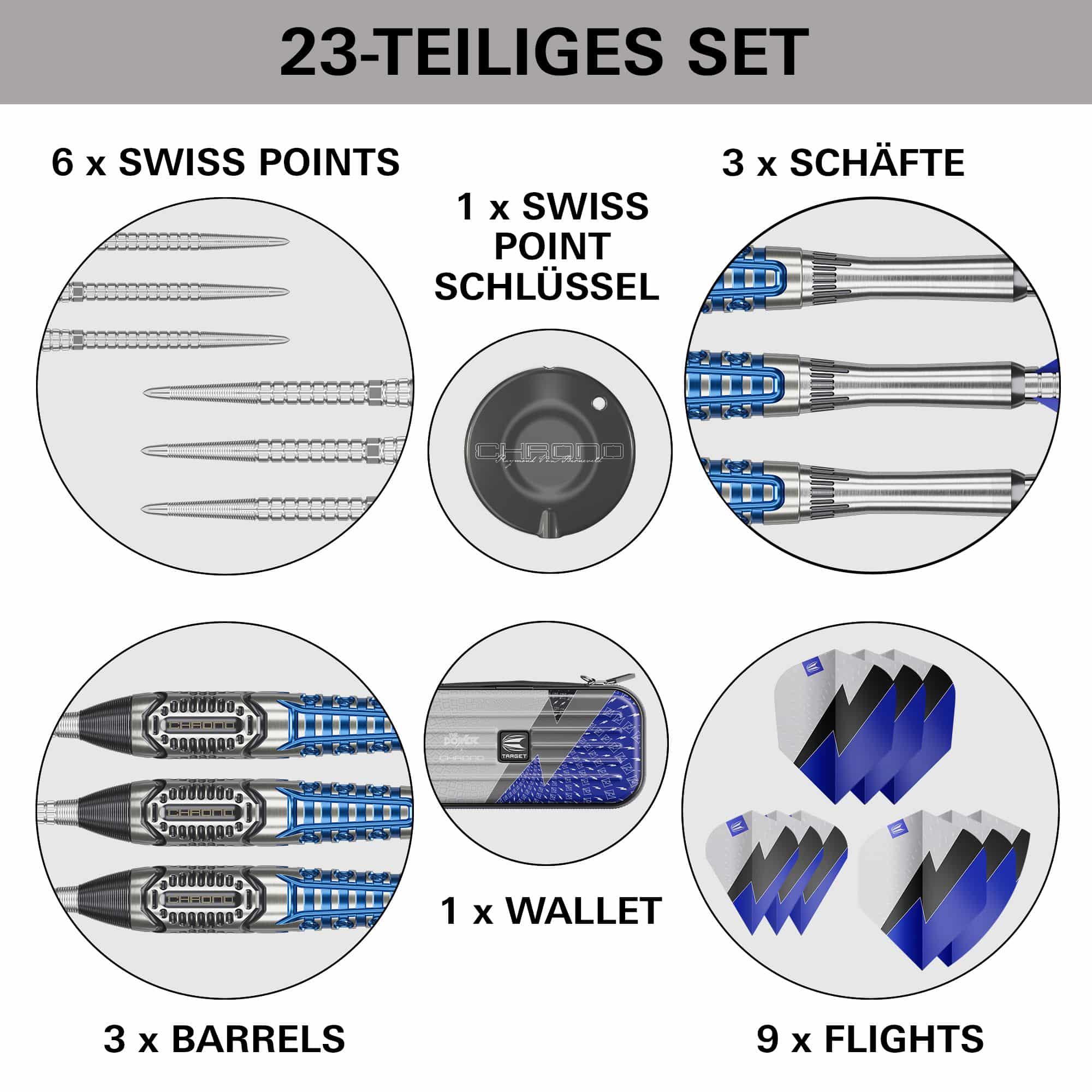 Stalowe lotki Target Phil Taylor Power X Chrono Swiss Points