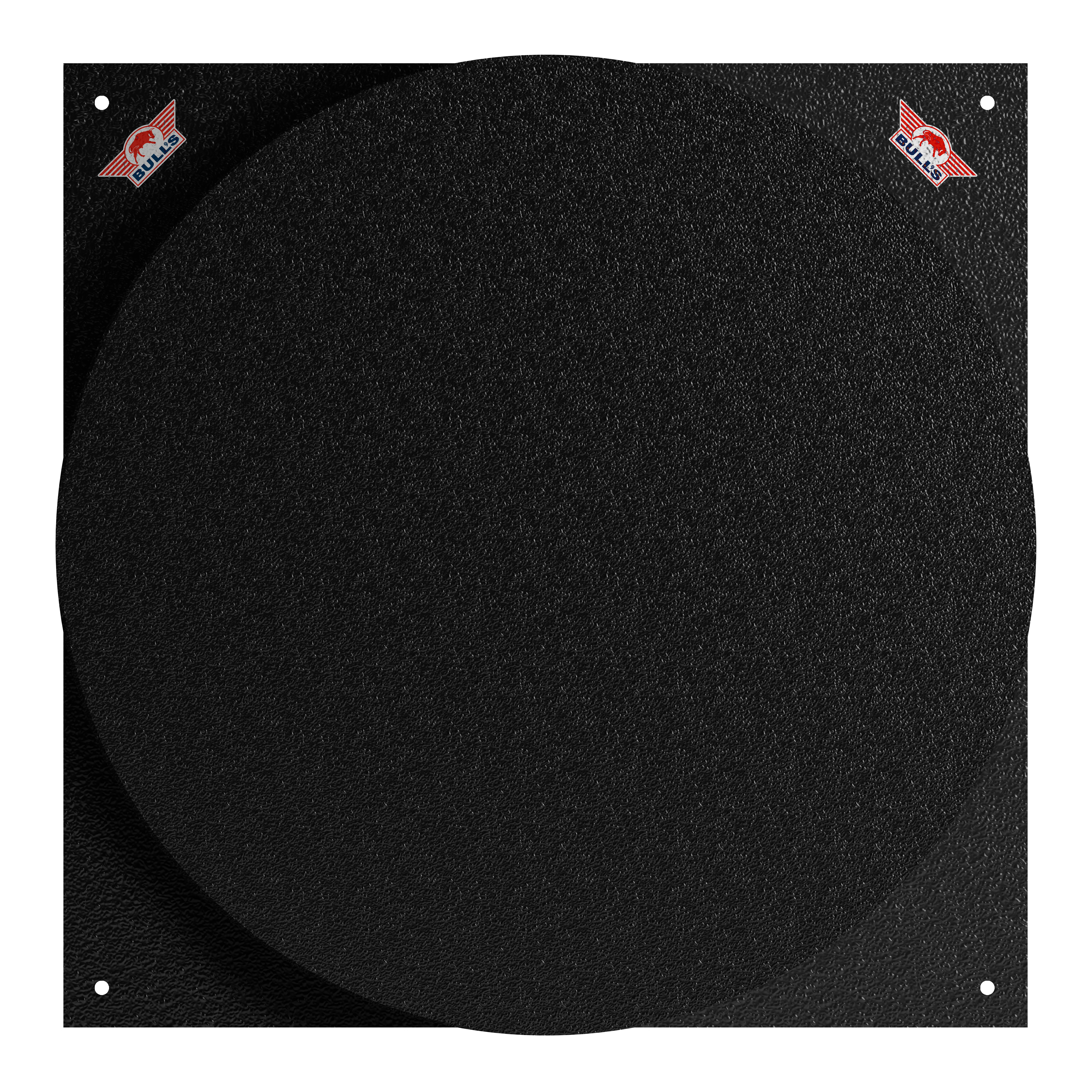 Das Bild zeigt das Produkt "Bulls NL Dartboard Silencer". Es ist eine schwarze, runde Matte mit einer leicht strukturierten Oberfläche.