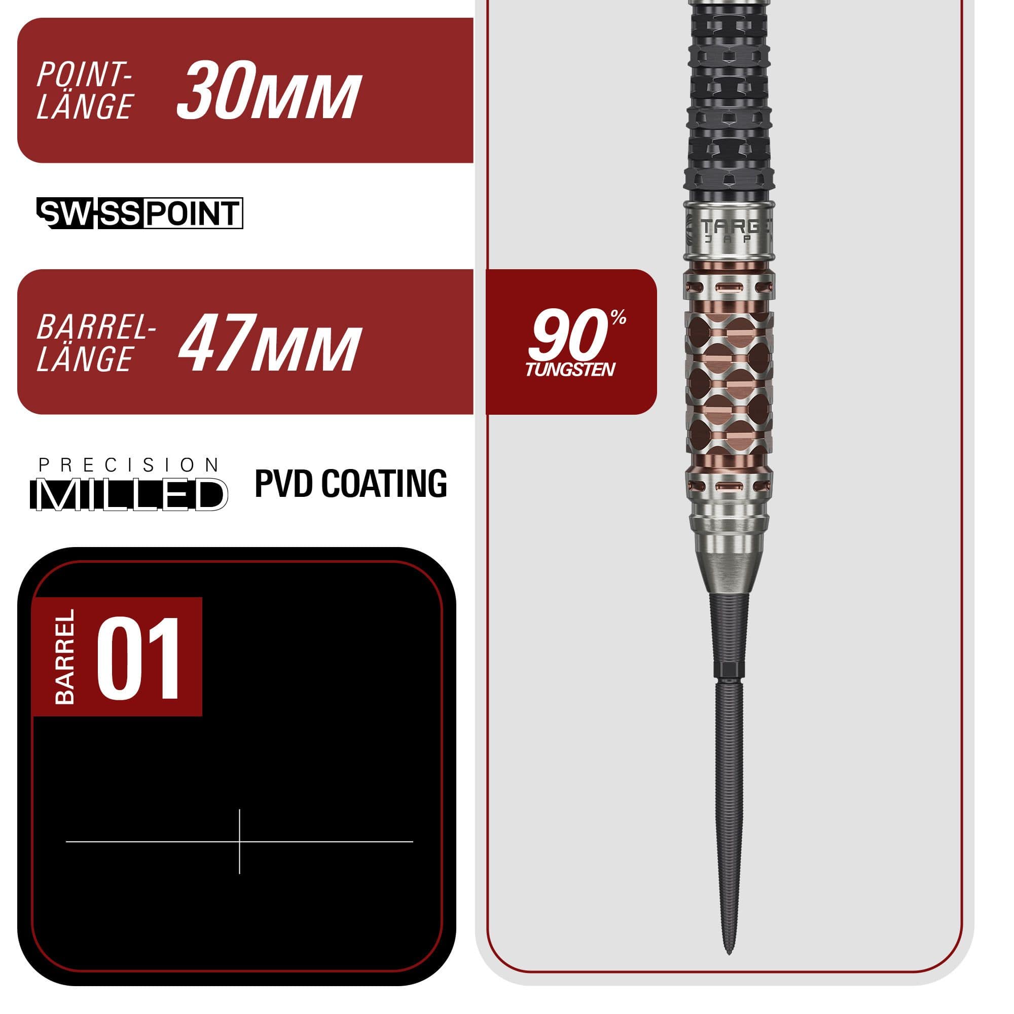 Lotki stalowe Charis GEN6 Swiss Point firmy Target Japan – 23 g Hier sieht man die Target Japan Charis GEN6 Swiss Point Steeldarts mit 23g Gewicht. Das Produkt besticht durch sein modernes und funktionales Design.