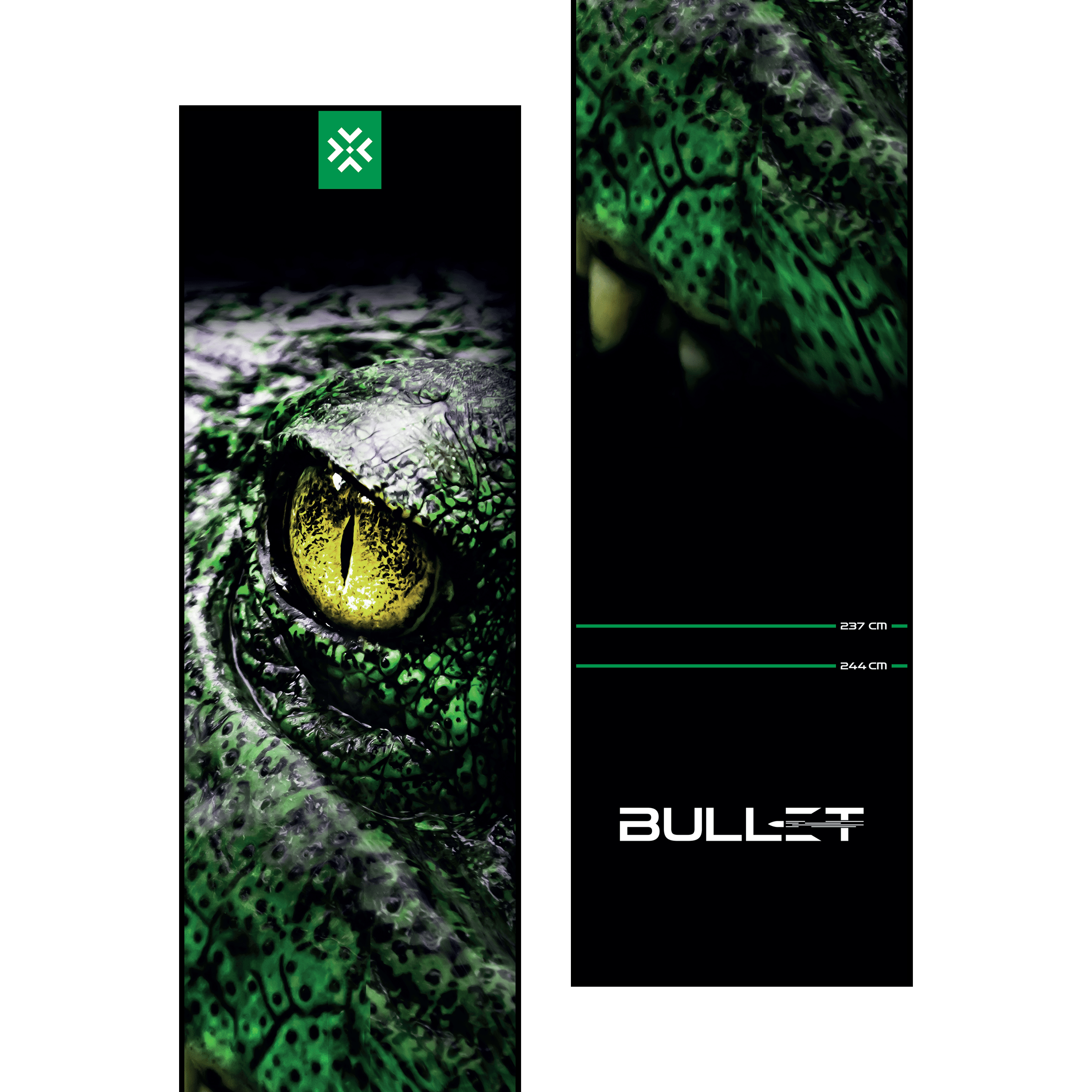 Mata do rzutek Bullet Gator Dieses Bild zeigt erneut die Bullet Gator Dartmatte. Sie ist für den Gebrauch beim Dartspiel gedacht und bietet Stabilität.
