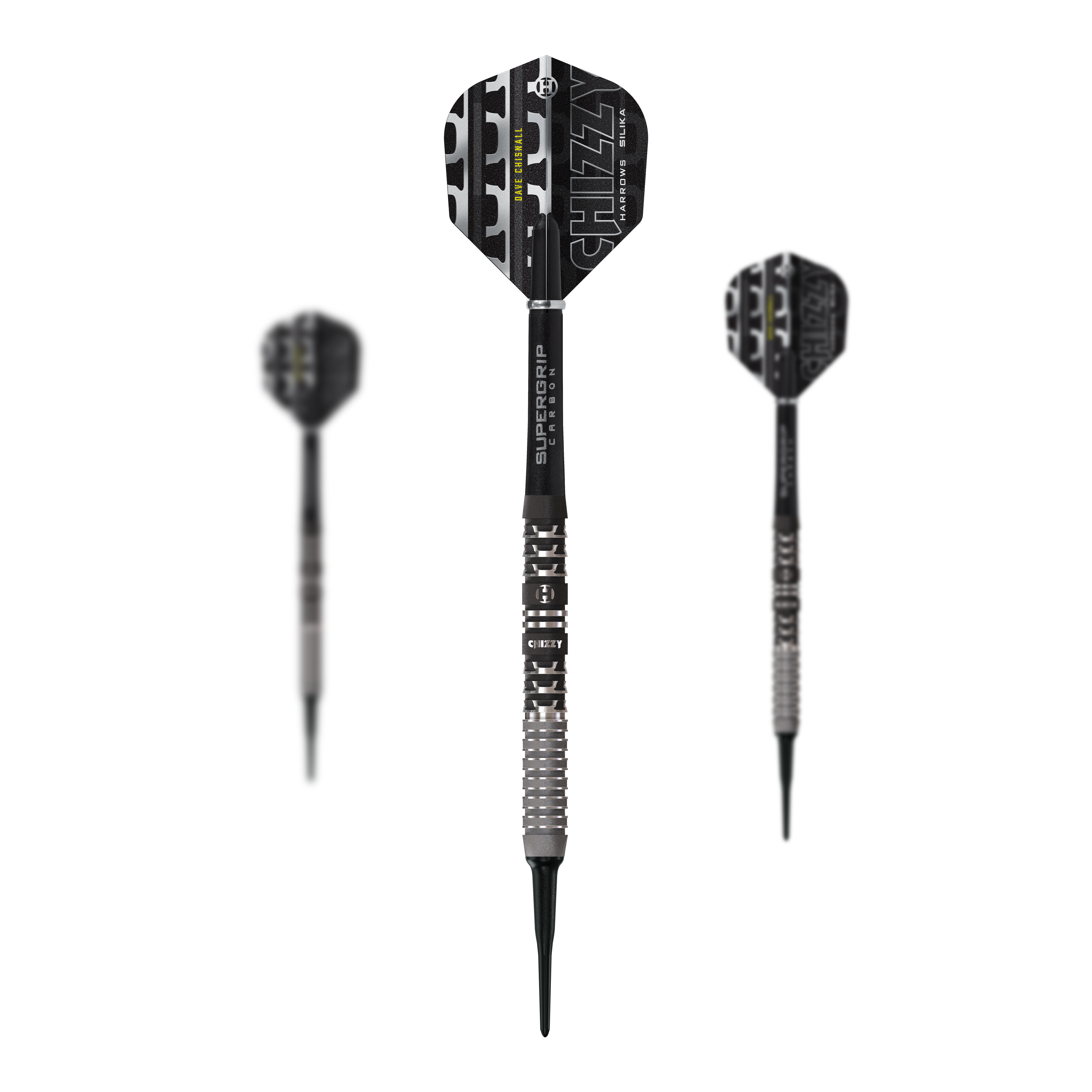 Harrow's Dave Chisnall Chizzy Series 4 miękkie lotki Zu sehen ist das Set der Harrows Dave Chisnall Chizzy Series 4 Softdarts. Das Produkt ist für Dartspieler geeignet, die Softdarts bevorzugen.