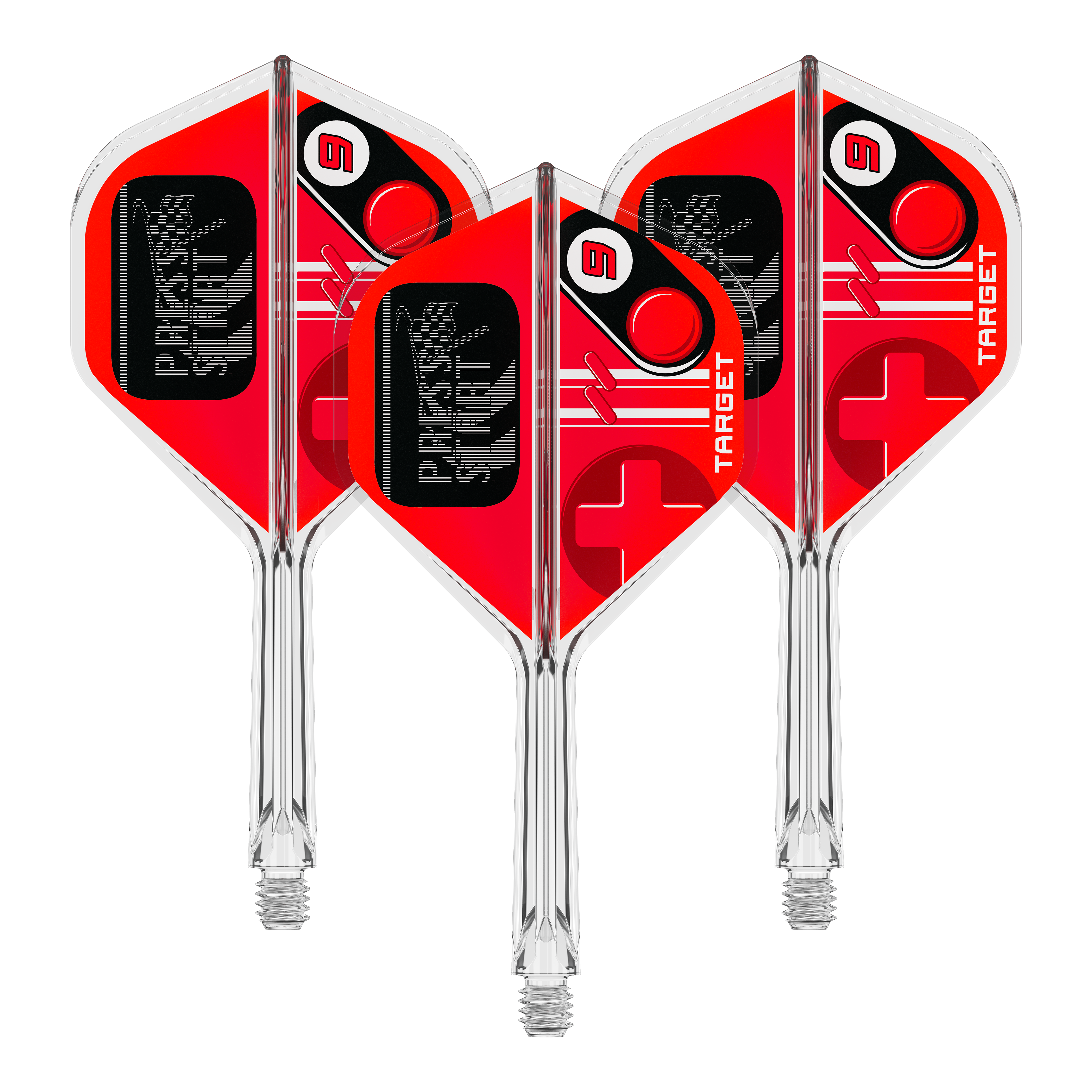 Foto von 410586_Target_K-Flex_PressStart_No2_Standard_Flights_26mm_1Set. Es handelt sich wahrscheinlich um ein Set von Dart Flights.