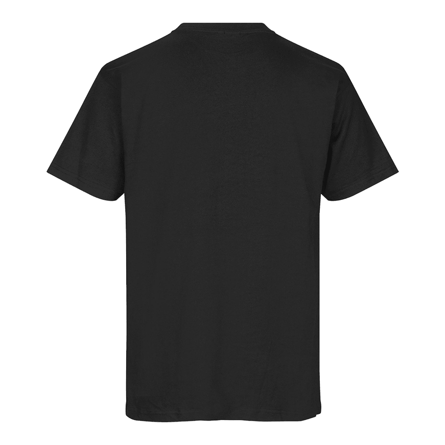 T-shirt „Barrels and Shafts” – czarny Dies ist ein einfaches schwarzes T-Shirt. Auf dem Bild ist die Rückseite des T-Shirts zu sehen.