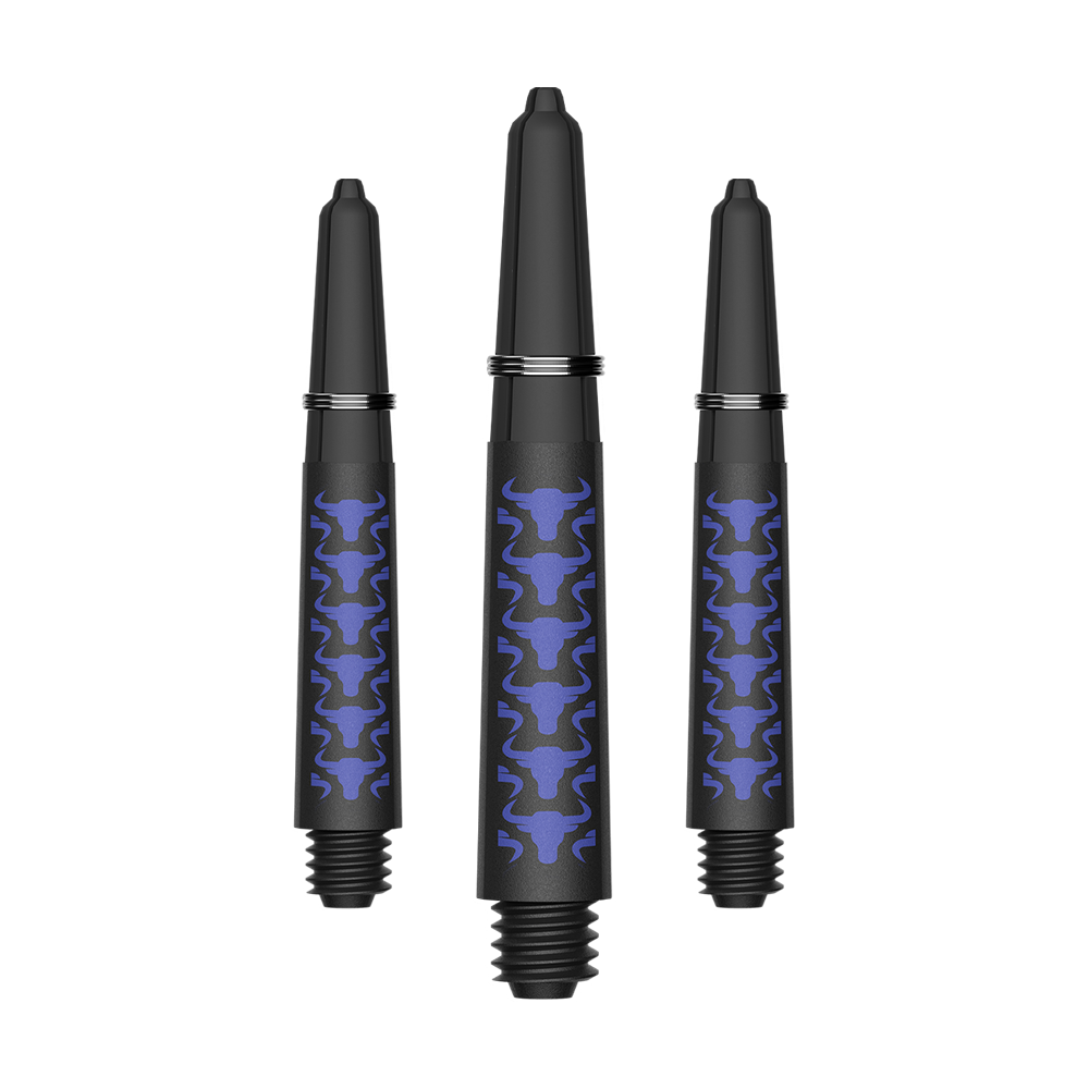 Wałki do głów Bulls NL Capo Carbon - niebieskie Zu sehen sind BullsNL Capo Carbon Shafts in Blau, Größe Short 34mm. Das Produkt ist ein Set aus Kohlefaser-Dartschäften.