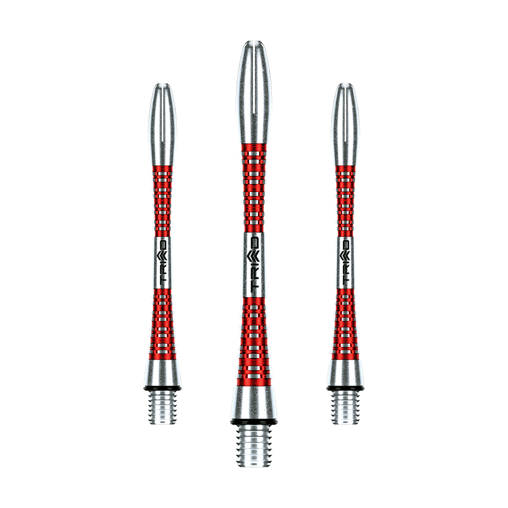 7013-202_Winmau_Triad_Aluminium_Shafts_Rot_46mm_1 Ein Winmau Triad Aluminium Shaft in Rot ist abgebildet.