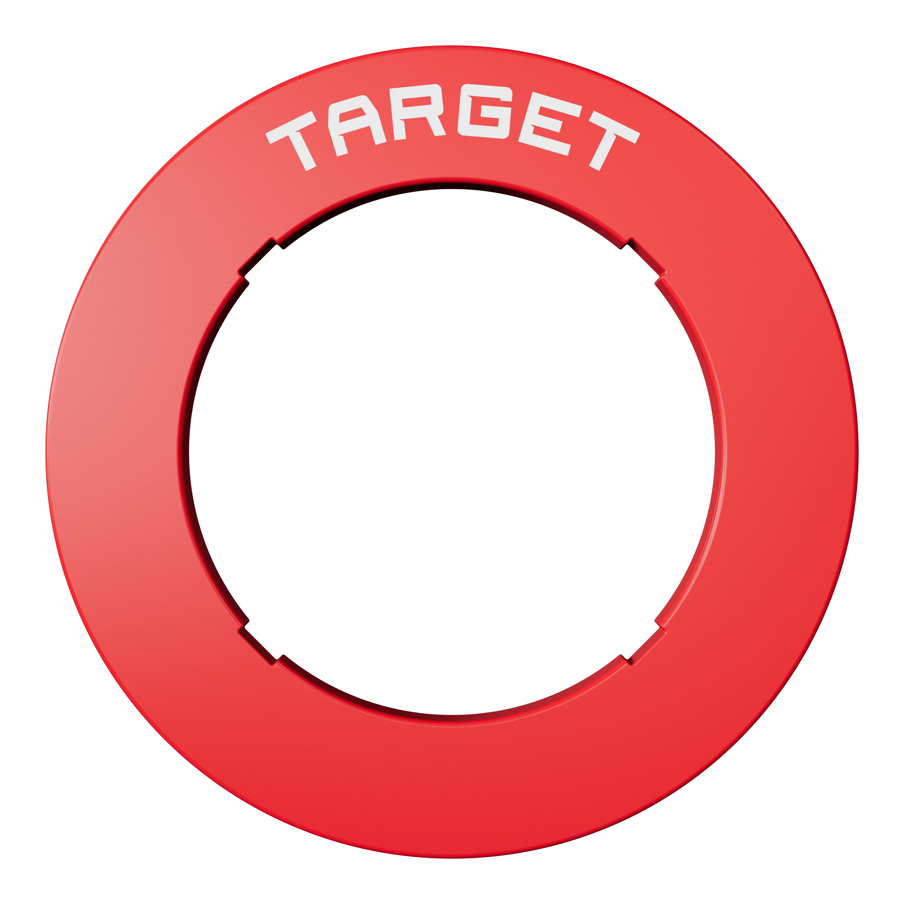 Tarcza do darta z wycięciem Target Eine rote Dartboard-Umrandung ist zu erkennen. Die Form ist rund und die Farbe auffällig.