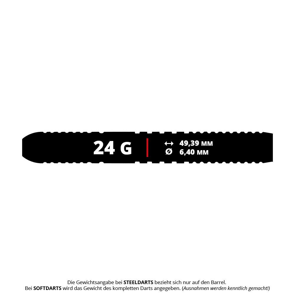 Lotki stalowe Winmau Team 360 Jack Johnson - 24g Das Bild zeigt die Winmau Team 360 Jack Johnson Steeldarts mit einem Gewicht von 24g. Es handelt sich um hochwertige Steeldarts für professionelle Dartspieler.