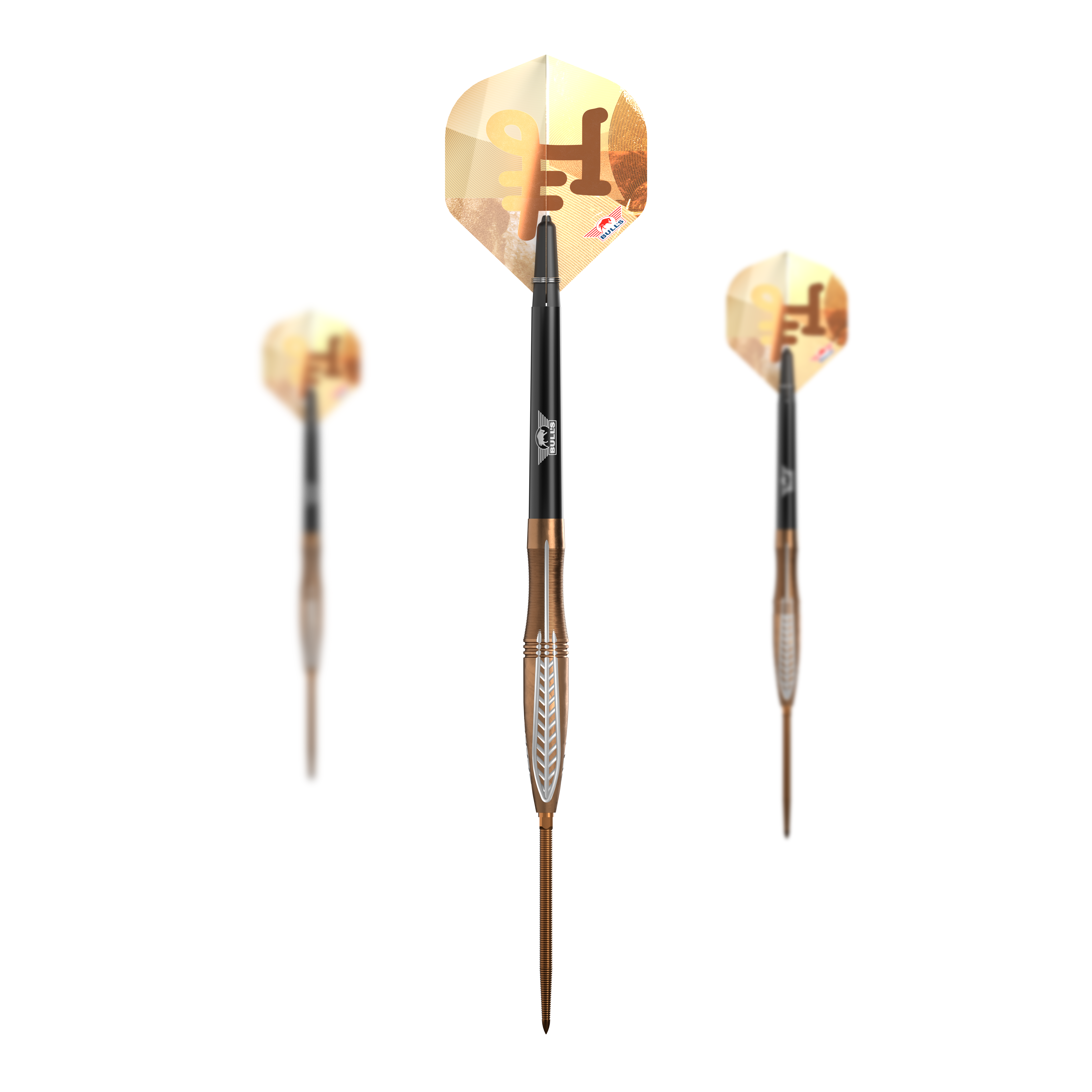 Bulls NL Bronzo Flux Convertible Point Steel Darts Abgebildet sind Bulls NL Bronzo Flux Convertible Point Steeldarts. Das Set eignet sich für alle Dartspieler.