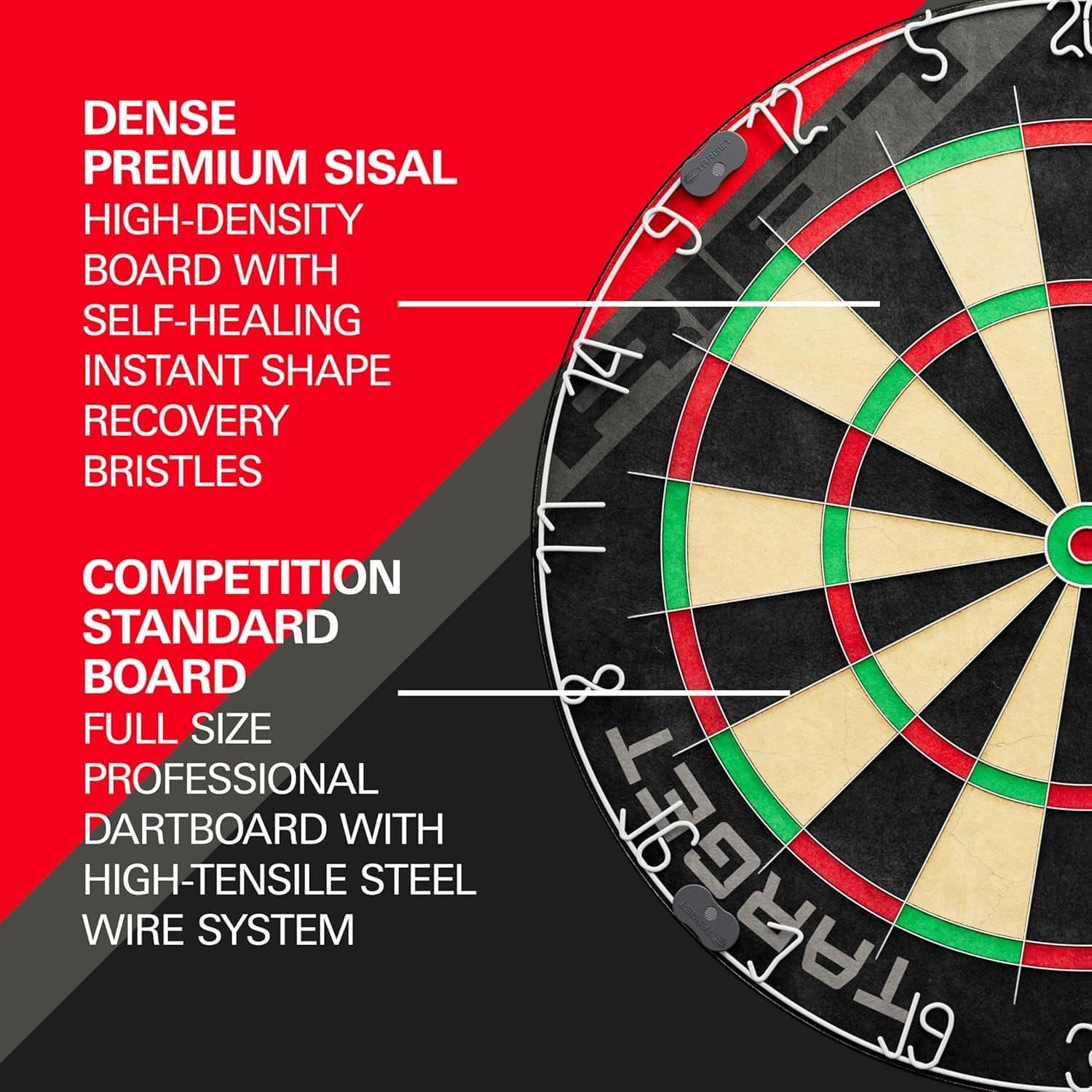 Zestaw tarcz do darta Target Rift ze stali Das Bild zeigt das Target Rift Steeldartboard Set. Das Set ist ideal für Dartspieler geeignet.