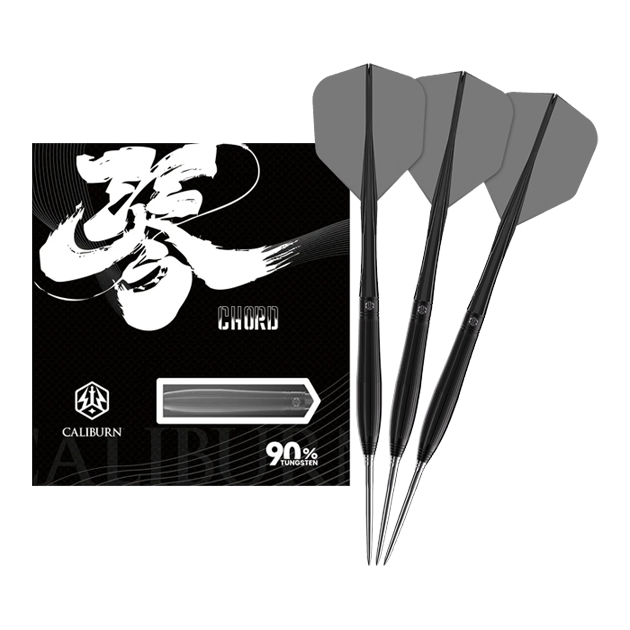 Lotki stalowe Caliburn Chord C3 - 22,5 g Abgebildet sind die Caliburn Chord C3 Steeldarts mit 22,5 Gramm in voller Ansicht. Diese Darts bieten eine gute Balance und Kontrolle.