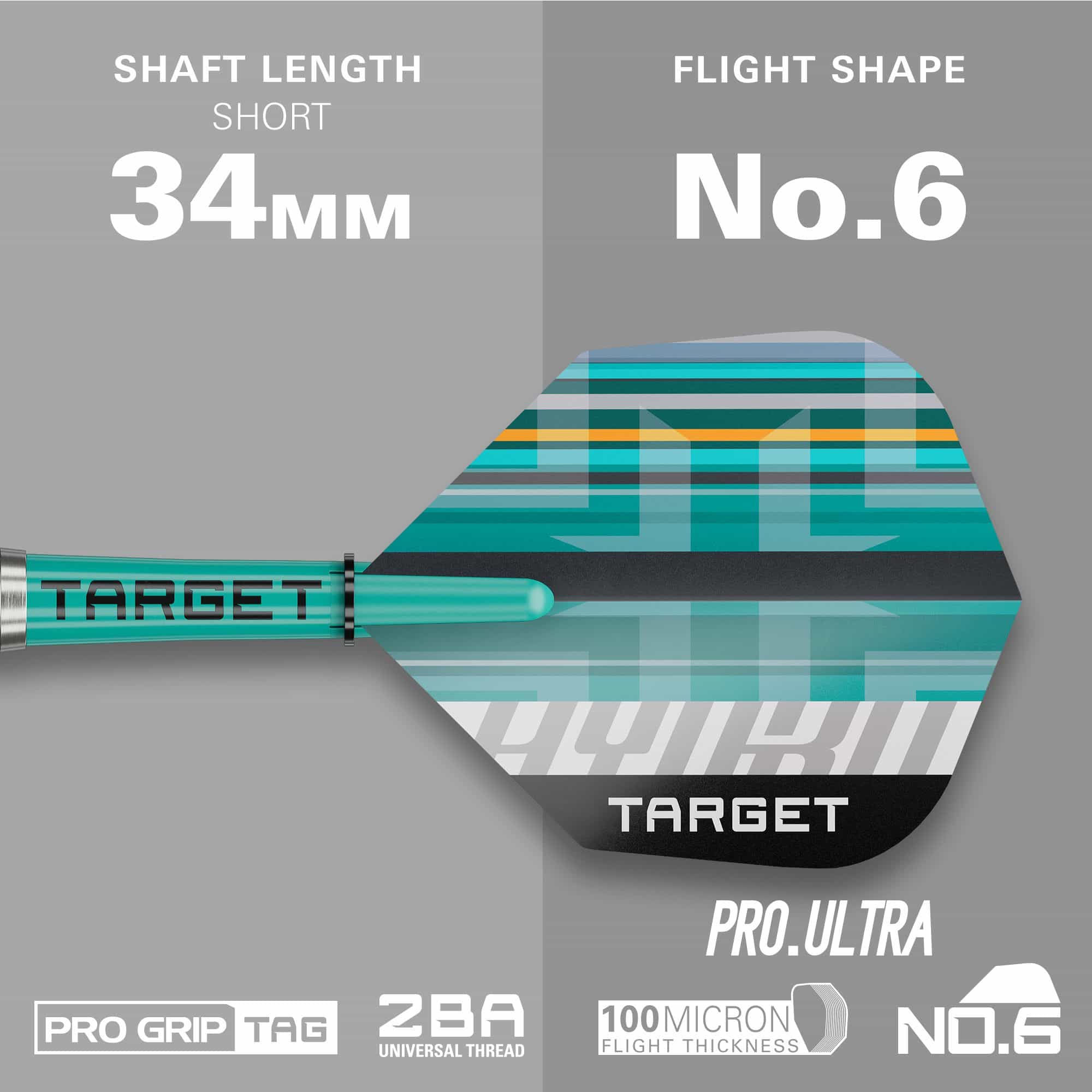 Target Hydro 12 miękkich rzutek Das Bild zeigt die Target Hydro 12 Softdarts. Sie sind in einem modernen Design für Dartspieler gefertigt.