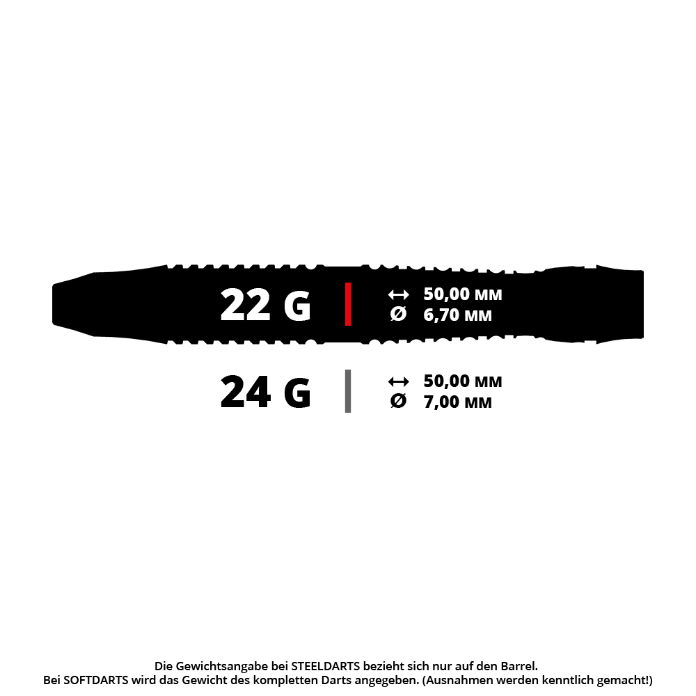 Lotki stalowe Target Japan Black Marque Enzo Swiss Point Dieses Bild zeigt einen Steeldart namens Target Japan Black Marque Enzo SP mit 22 Gramm. Das Design ist schlank und schwarz gehalten.