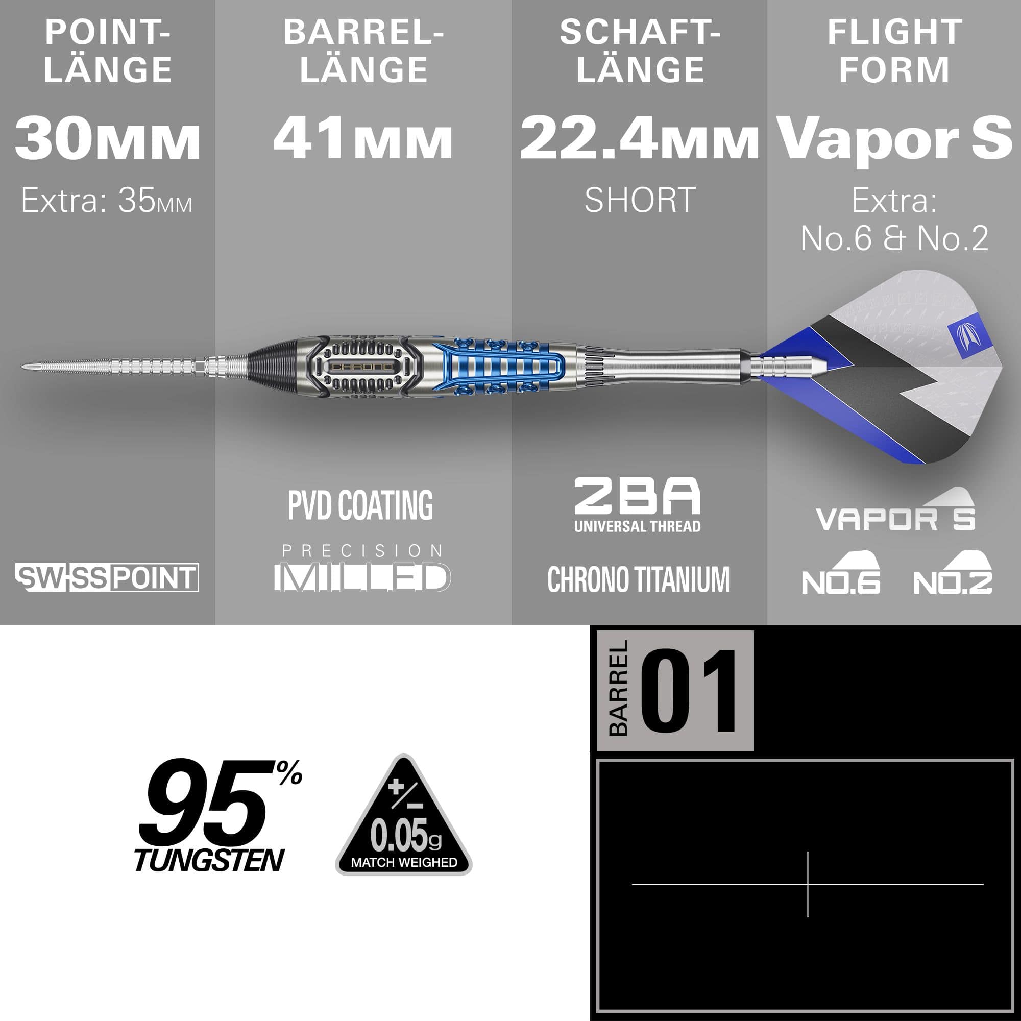 Stalowe lotki Target Phil Taylor Power X Chrono Swiss Points Stalowe lotki Target Phil Taylor Power X Chrono Swiss Points