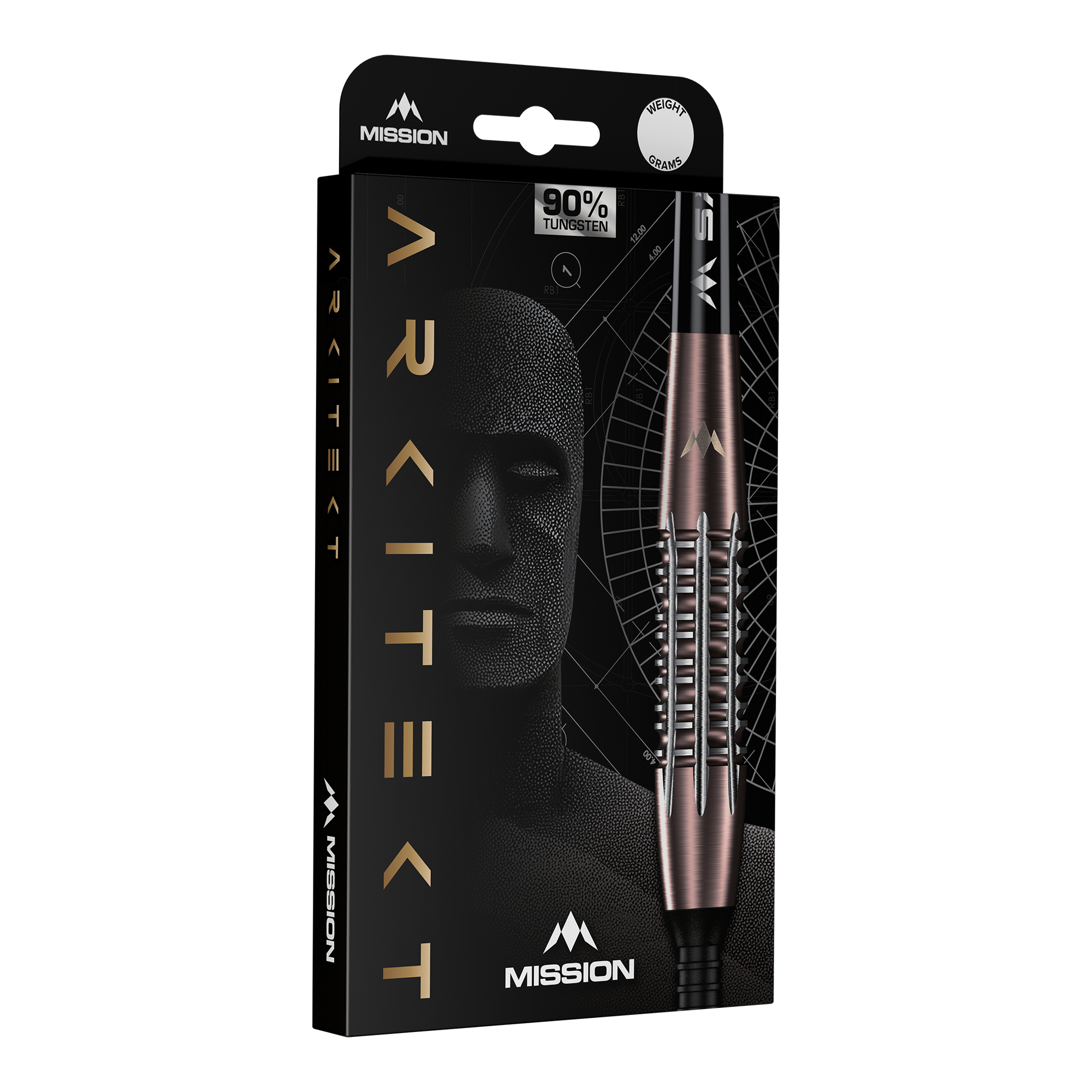 Misja Arkitekt Brązowa krzemionka PVD Steeldarts - 23,5g Abgebildet ist Mission Arkitekt Bronze Silika PVD Steeldarts - 23,5g. Die Darts besitzen ein glänzendes bronzenes Finish.