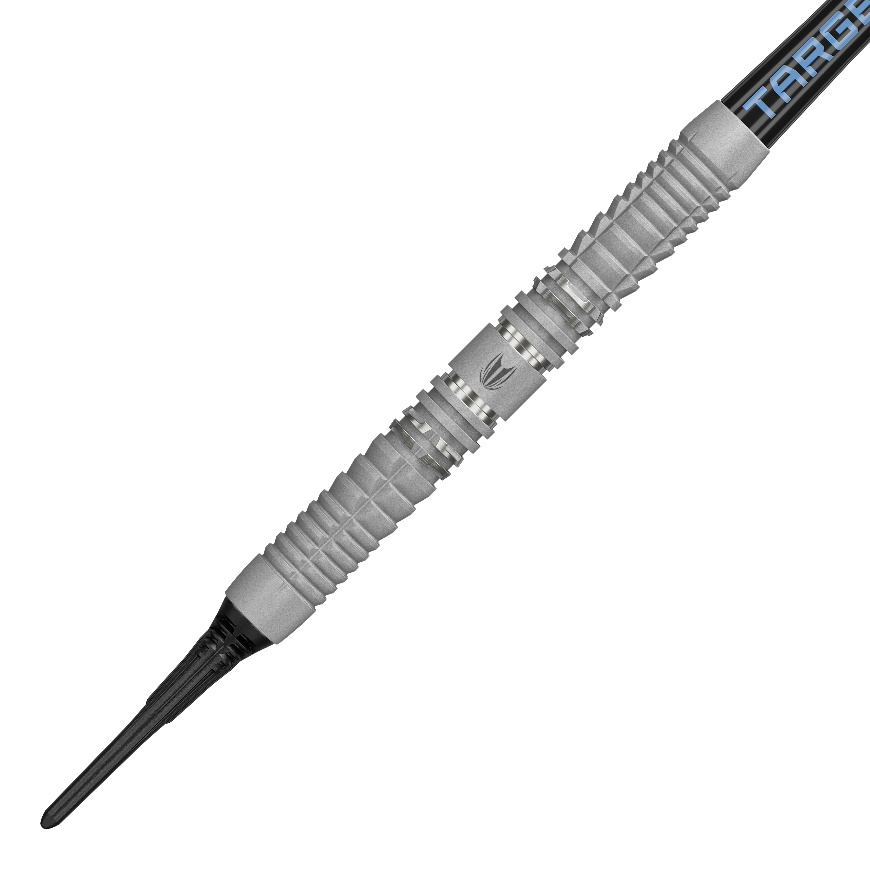 Auf dem Bild sind die Target Cryo 12 Softdarts zu sehen. Sie werden aus einer anderen Perspektive präsentiert.