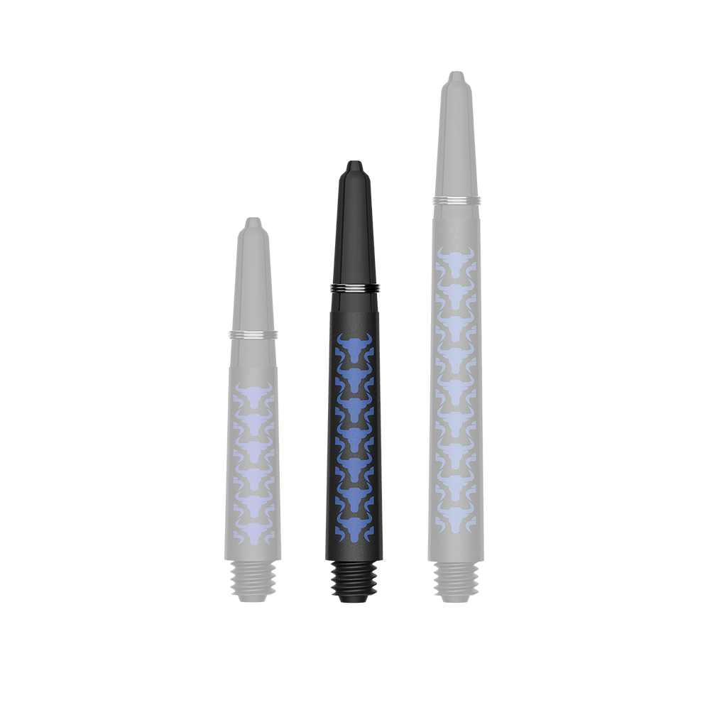 Wałki do głów Bulls NL Capo Carbon - niebieskie Das Foto zeigt BullsNL Capo Carbon Shafts Blau Short 34mm. Es handelt sich um einen einzelnen Dart-Schaft aus Carbon.