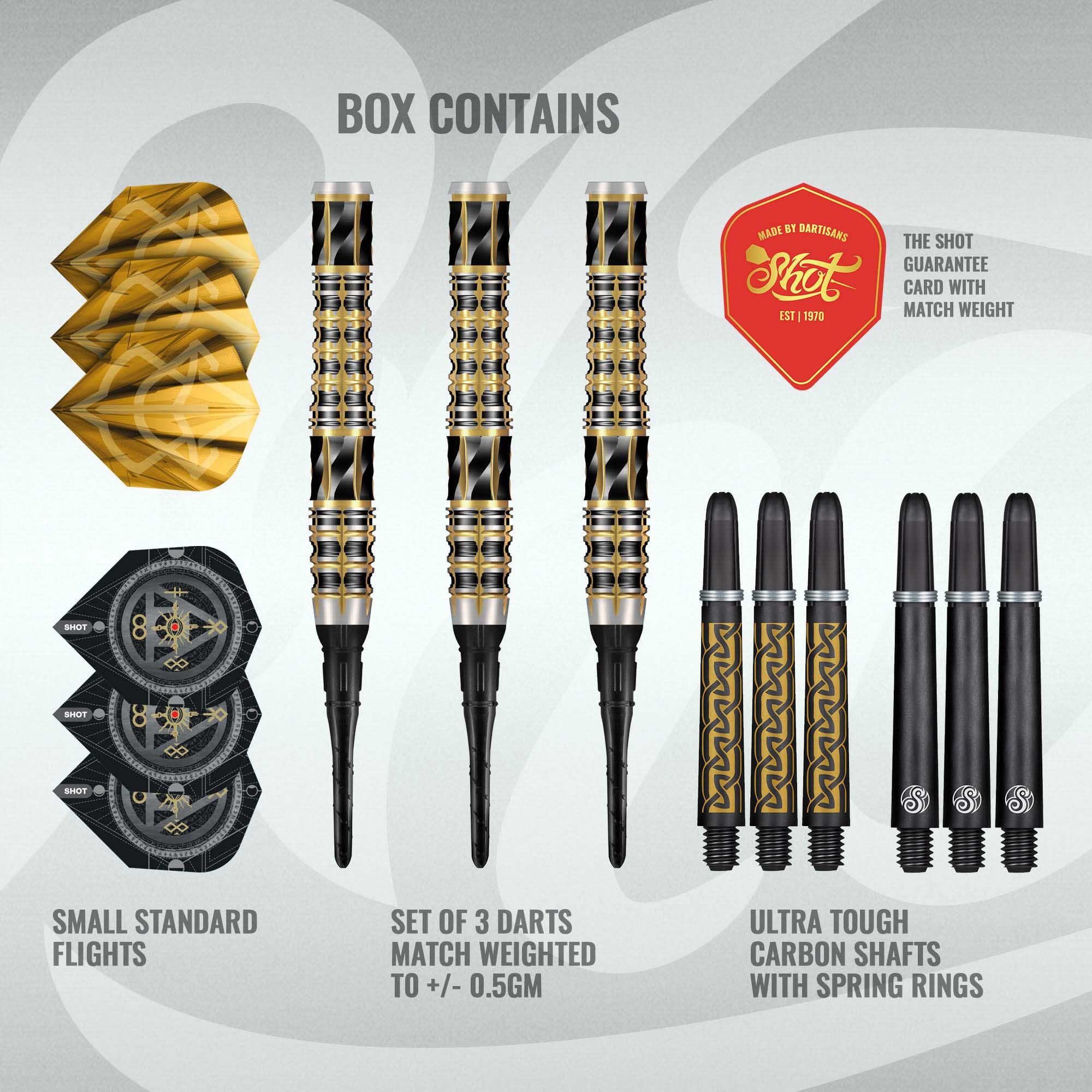 Shoty Alchemy Auro Softdarts - 20g Die Shot Alchemy Auro Softdarts - 20g werden präsentiert. Die Darts sind speziell für Softdart geeignet.