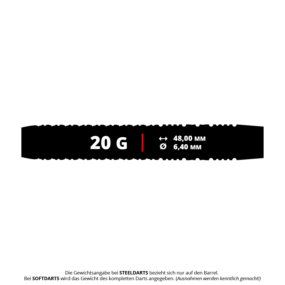 Auf dem Bild sind die GOAT Curveball Tungsten Softdarts - 20g dargestellt. Sie bestehen aus Tungsten und wiegen jeweils 20 Gramm.