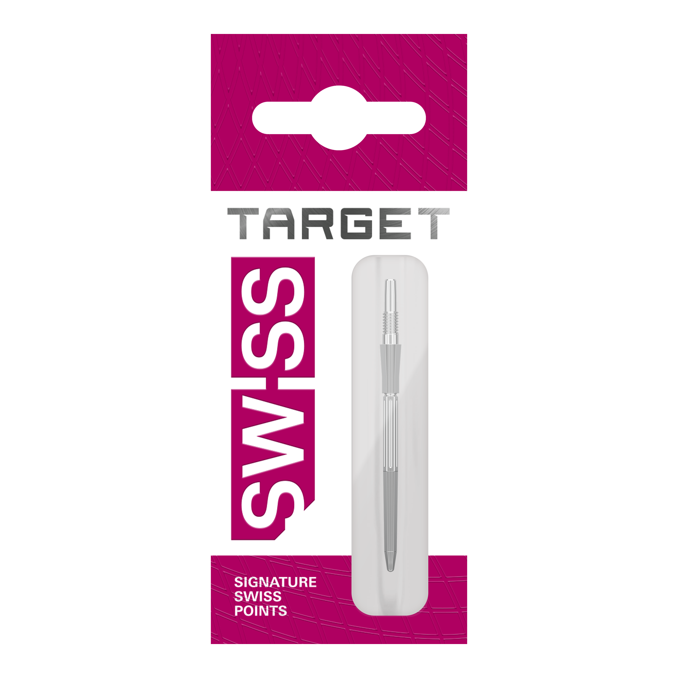 Groty do lotek Target Elysian Archetype 43 Swiss Point Steel – srebrne Zu sehen sind drei silberne Dartspitzen mit einer Länge von 35mm. Sie sind für das Swiss Point System vorgesehen.