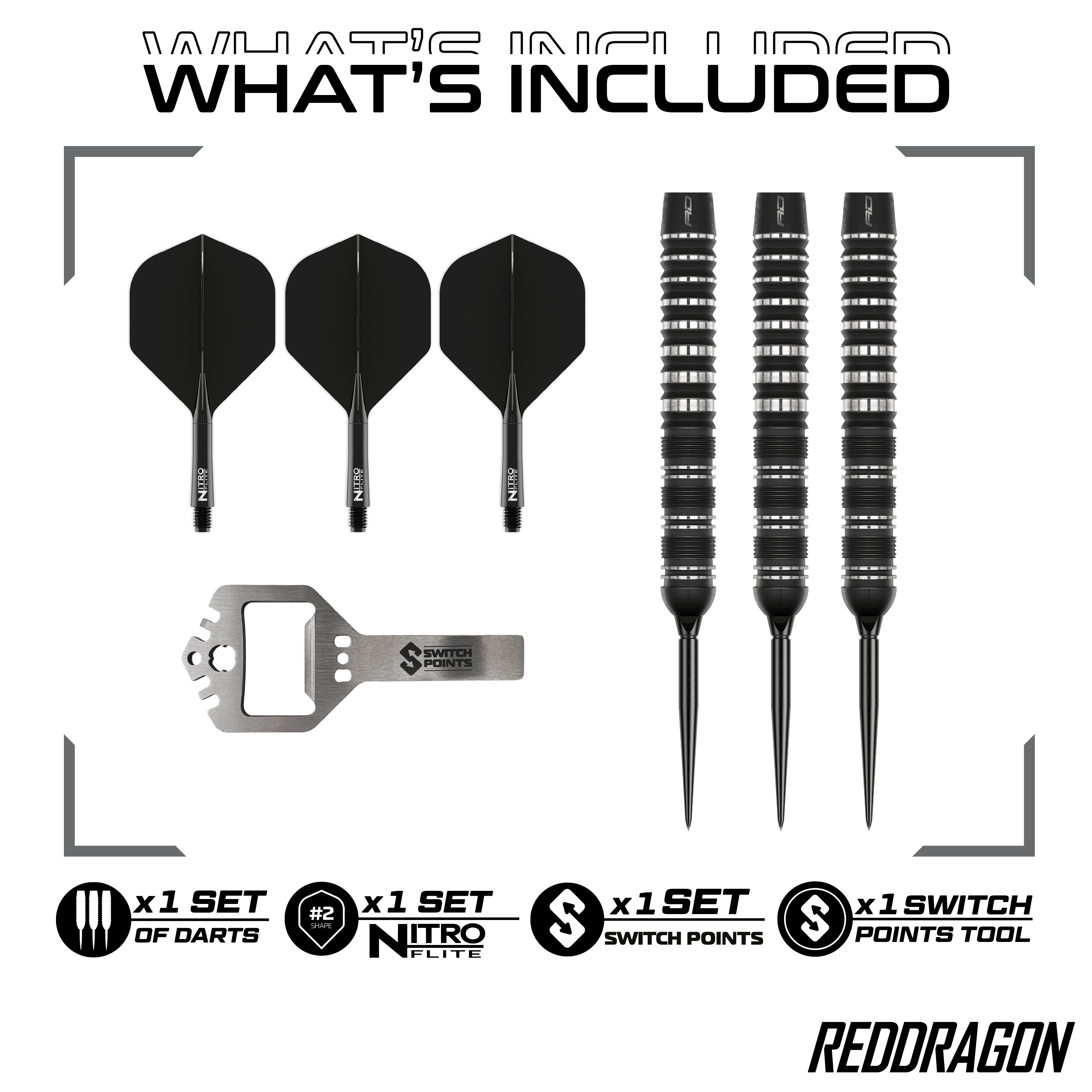 Rzutki stalowe Red Dragon Sable Parallel Switch Point Hier ist der Red Dragon Sable Parallel Switch Point Steeldarts zu sehen. Diese Steeldarts stehen für Qualität und Langlebigkeit.
