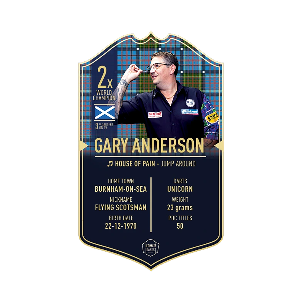 Karta Ultimate Darts — Gary Anderson