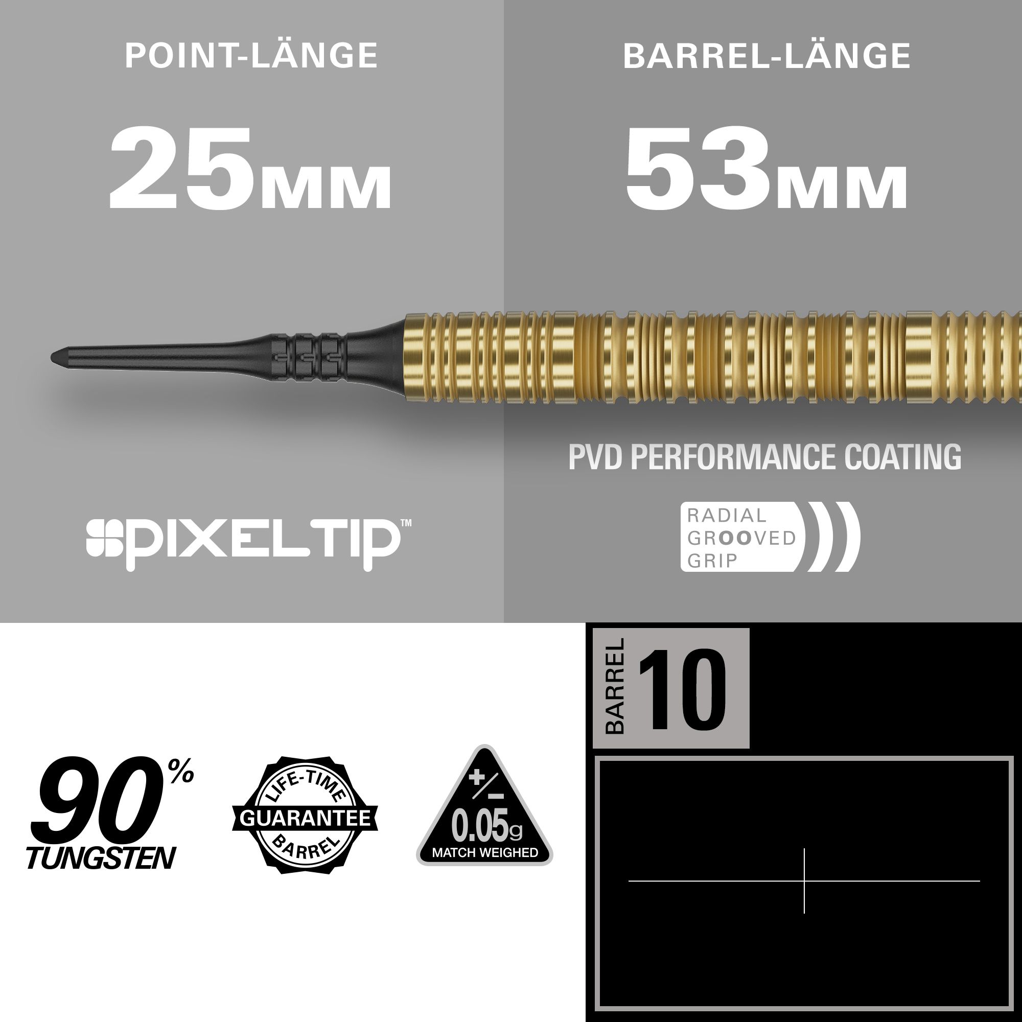 Target Bolide Envy 10 miękkich lotek Zu erkennen sind die Target Bolide Envy 10 Softdarts. Das Produkt eignet sich für Softdart-Spiele.