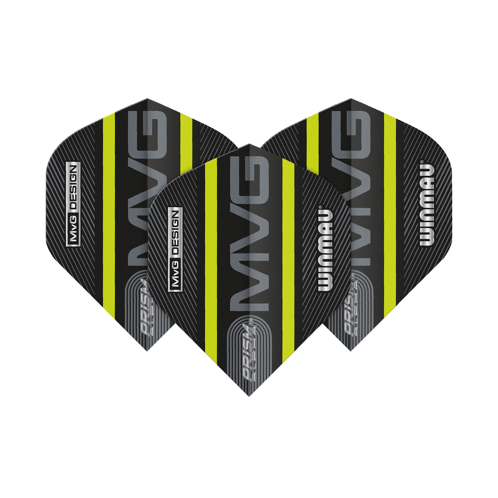 6915-188_Winmau_Prism_Alpha_MvG_Green_Standard_Flights_1DsuqRMQsWxUEQ Winmau Prism Alpha MvG Green Standard Flights in auffallender Optik. Die Flights liegen formschön nebeneinander.