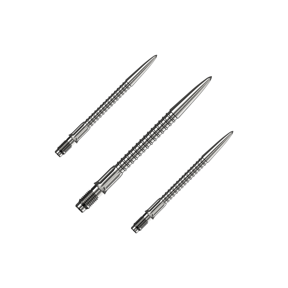 Końcówki do lotek Mission R2.5 Rapid Point GV1 – srebrne Abgebildet ist ein Set Mission R25 Rapid Point GV1 Dartspitzen in Silber mit 30mm Länge. Das Set eignet sich als Zubehör für Dartspieler.