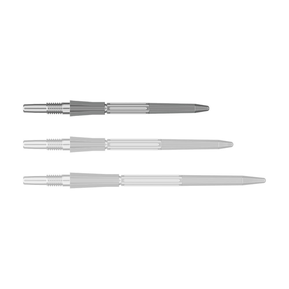 Groty do lotek Target Elysian Archetype 43 Swiss Point Steel – srebrne Abgebildet ist eine silberne SwissPoint Dartspitze, 30 mm lang. Die Spitze stammt vermutlich von Target Elysian Archetype 43.