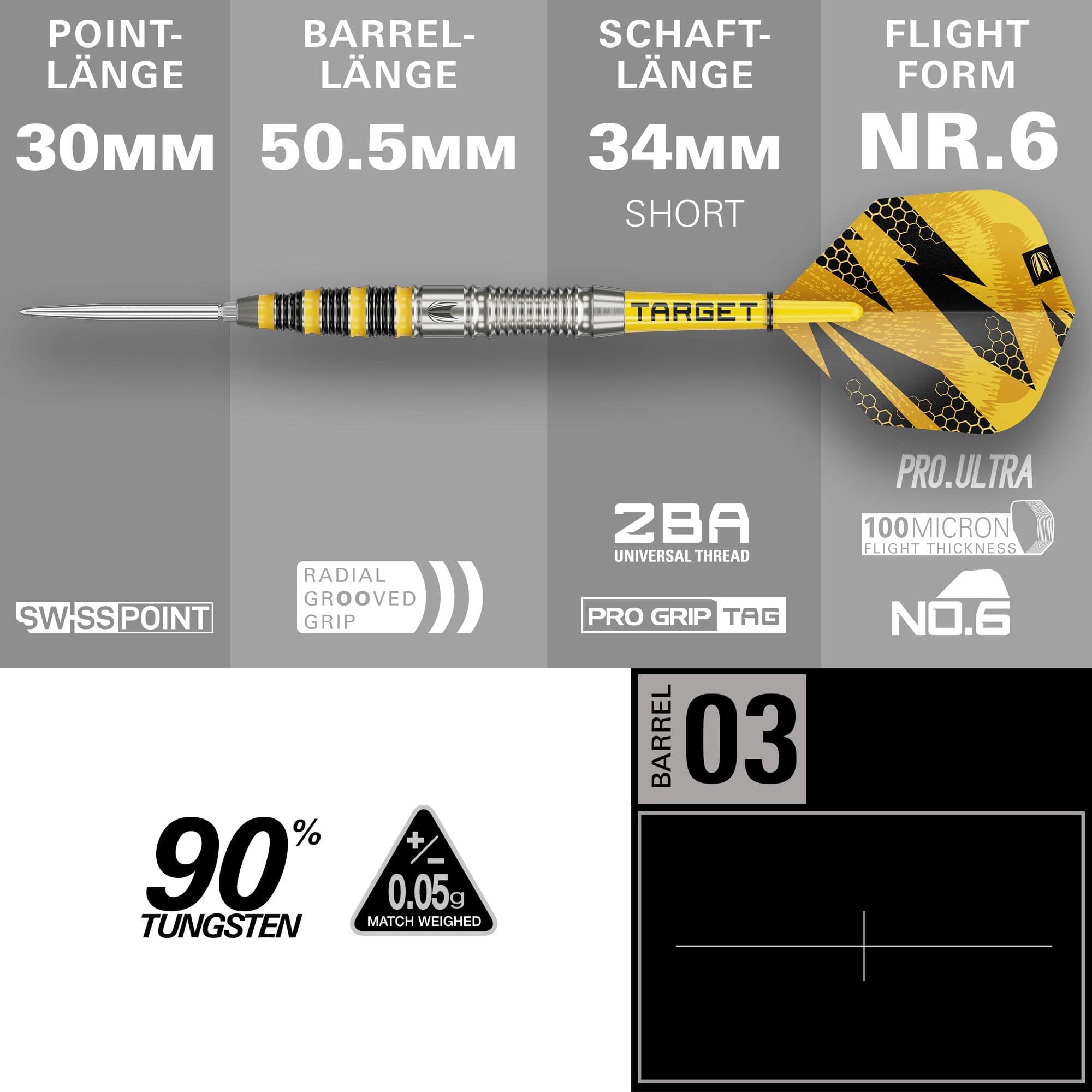 Stalowe lotki Target Buzz 03 Swiss Points Abgebildet sind Target Buzz 03 Swiss Points Steeldarts. Das Produkt zeichnet sich durch ein elegantes Design aus.