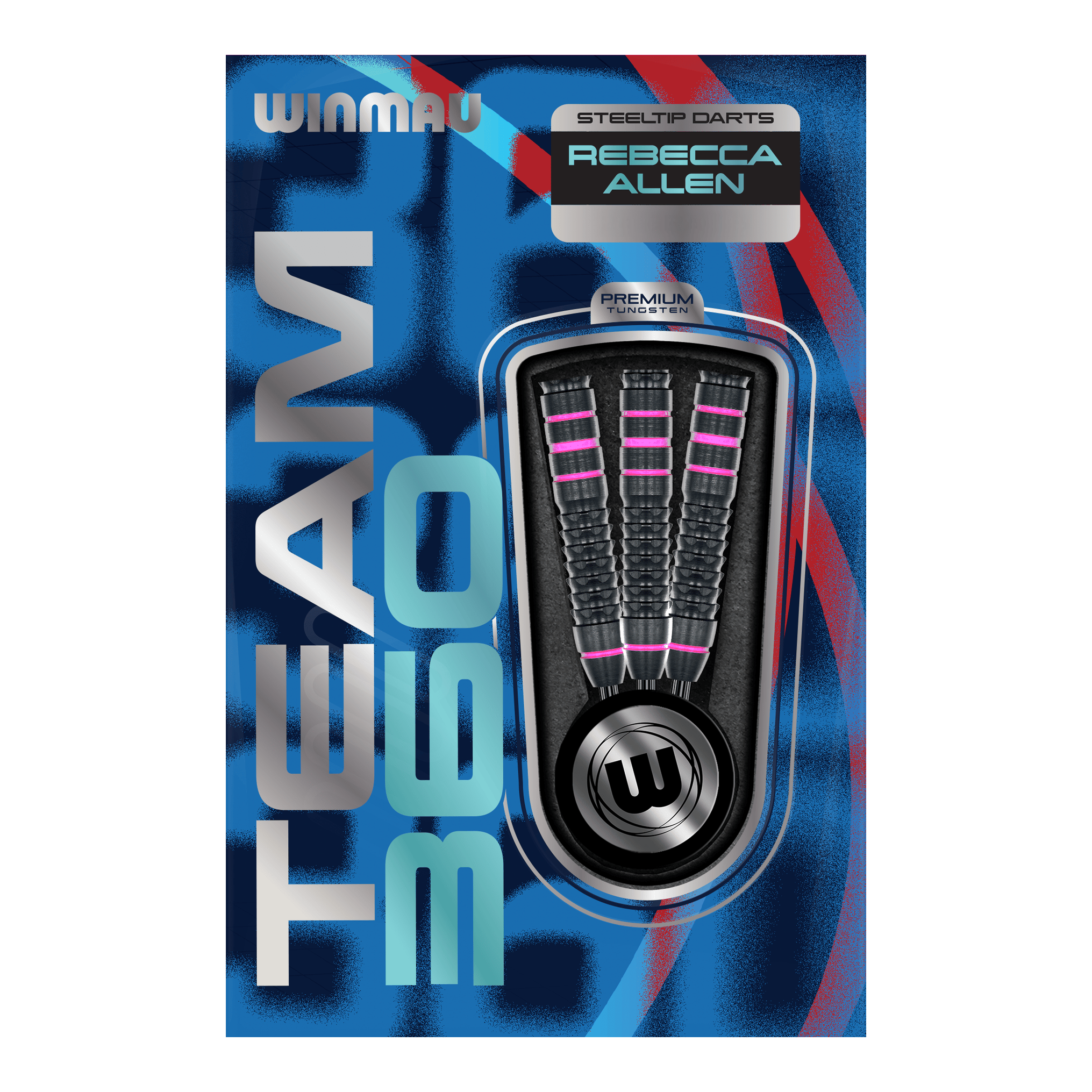 Lotki Winmau Team 360 Rebecca Allen Steel Darts - 24g Abgebildet sind die Winmau Team 360 Rebecca Allen Steeldarts mit 24g. Die Darts sind speziell für Präzision und professionelle Leistung entworfen.