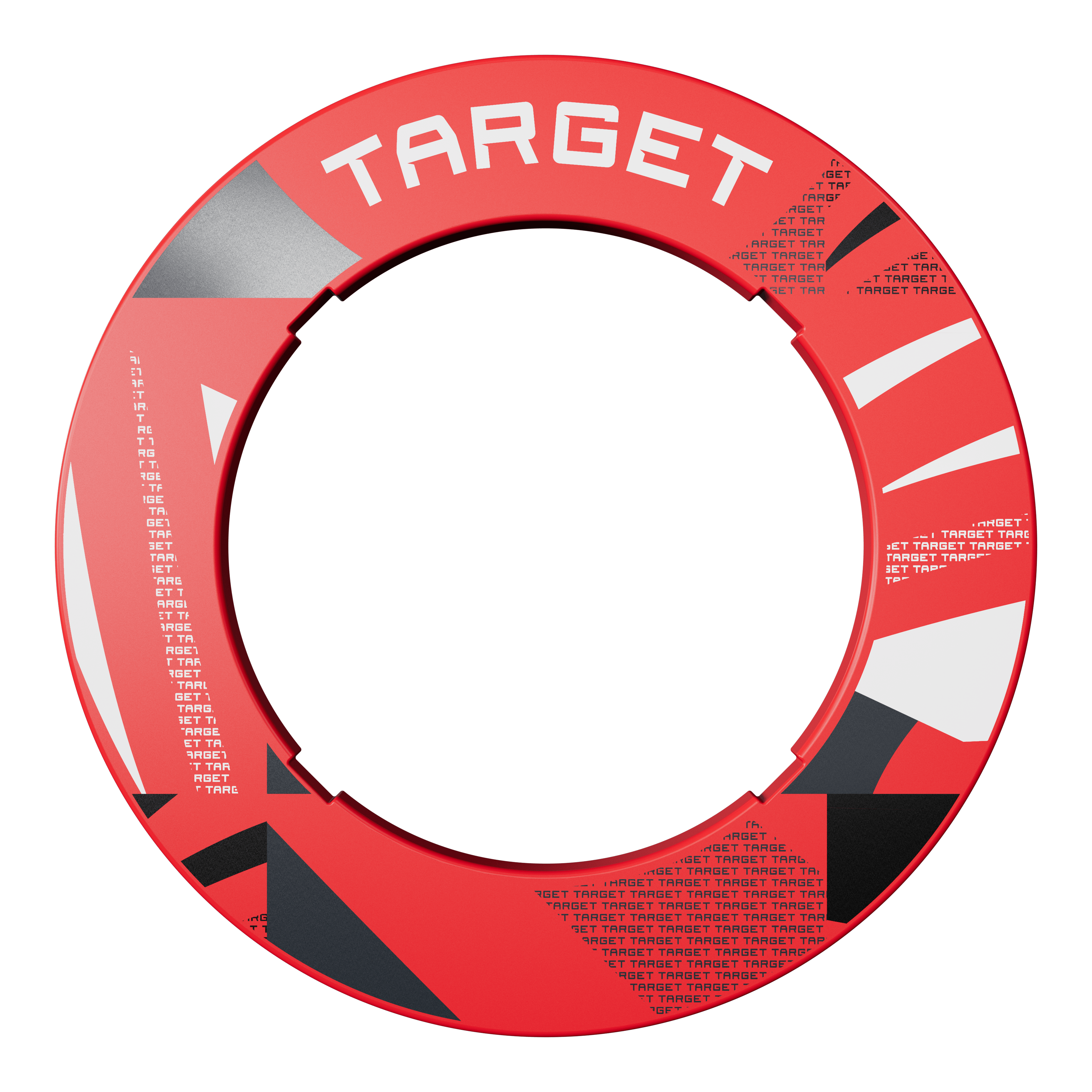 Hier ist eine zweite rote Dartboard-Umrandung mit Muster dargestellt. Die Farbe hebt sich ab.