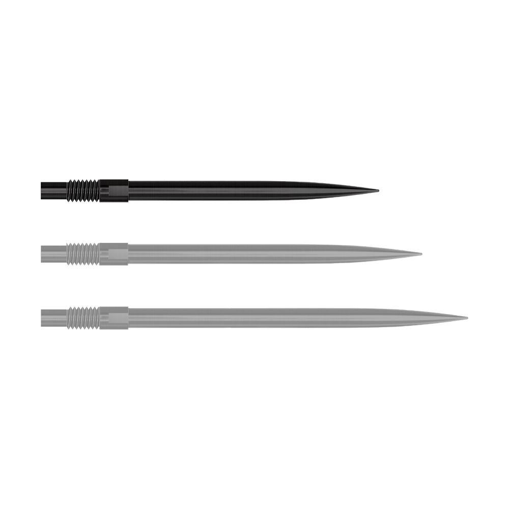 Końcówki do lotek Harrows Quick Point – czarne Abgebildet ist ein Produkt mit dem Dateinamen 'QP23974_Harrows_QuickPoint_Dartspitzen_Schwarz_30mm_1'. Das Bild zeigt schwarze Dartspitzen.