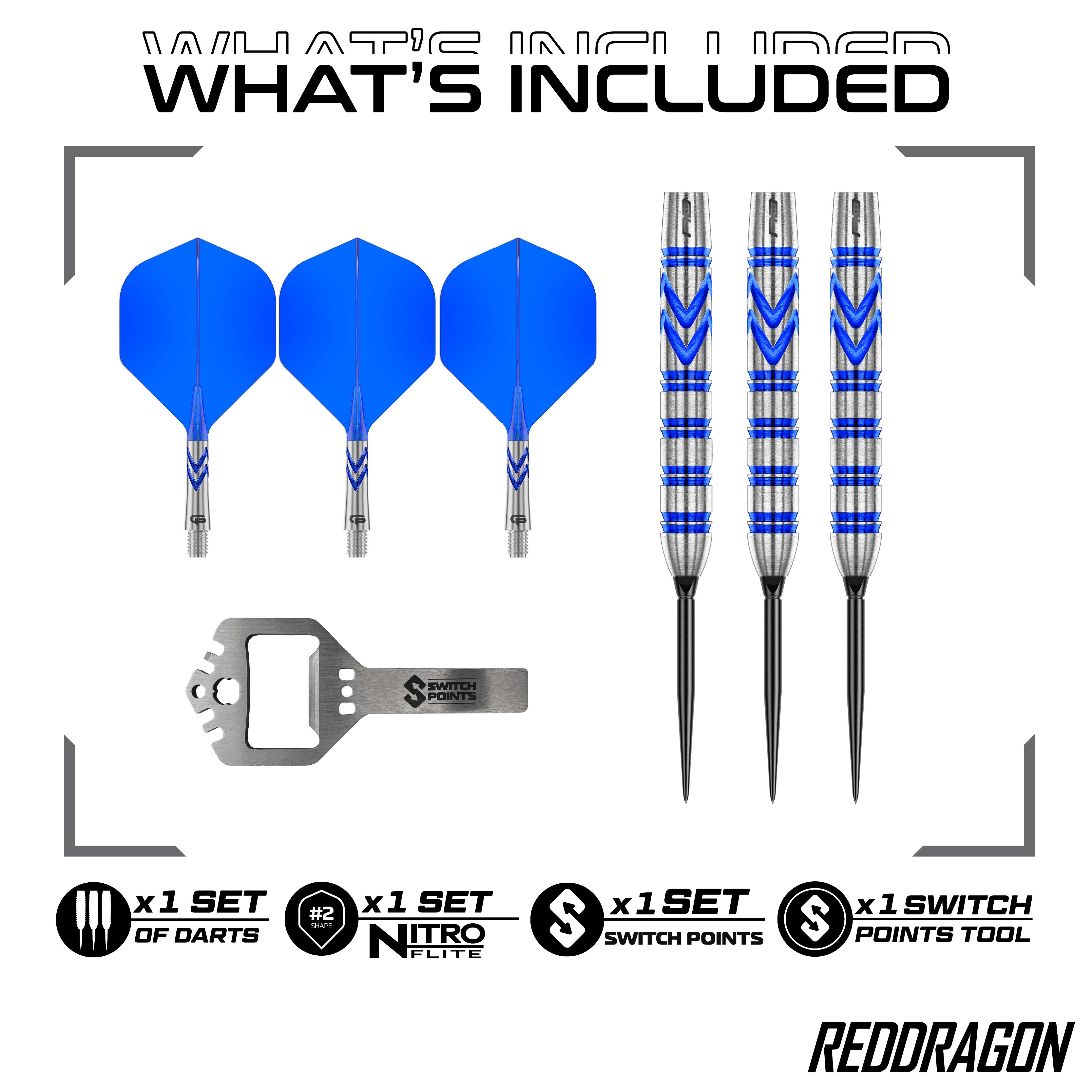 Red Dragon Gerwyn Price Niebieski Oryginalny Switch Point Steeldarts Hier sind die Red Dragon Gerwyn Price Blue Original Switch Point Steeldarts abgebildet. Sie zeichnen sich durch ihr blaues Design und hohe Präzision aus.