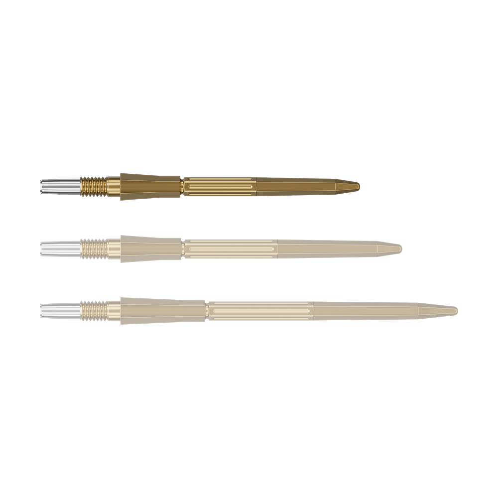 Auf dem Foto sind goldfarbene SwissPoint Dartspitzen mit 30 mm Länge zu sehen. Die Dartspitzen sind für Zielgenauigkeit beim Dartspiel entwickelt.