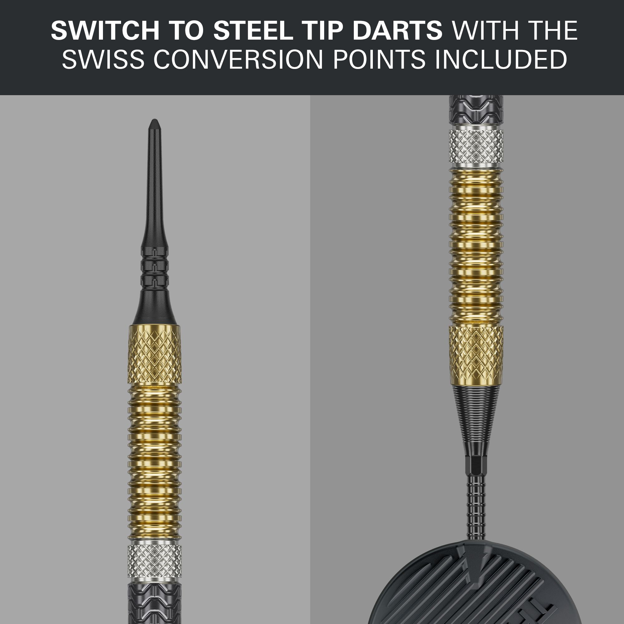 Das Bild zeigt die Target Raymond Van Barneveld GEN6 Softdarts. Diese Softdarts sind ideal für elektronische Dartautomaten.