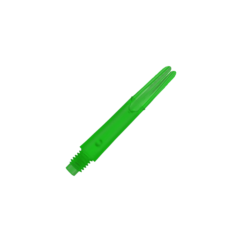 Wałki L-Style z blokadą prostą - zielone L-Style L-Shafts Locked Straight mit auffälligem Farbton, längere Variante. Abgebildet ist der längere Dart-Schaft einzeln.