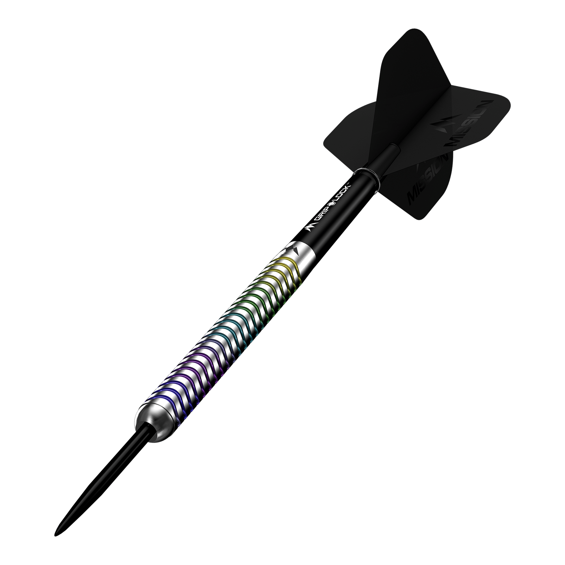 Lotki stalowe Mission Mirage Mission Mirage Steeldarts sind Profi-Darts für anspruchsvolle Spieler. Die Abbildung präsentiert das Set aus mehreren Perspektiven.