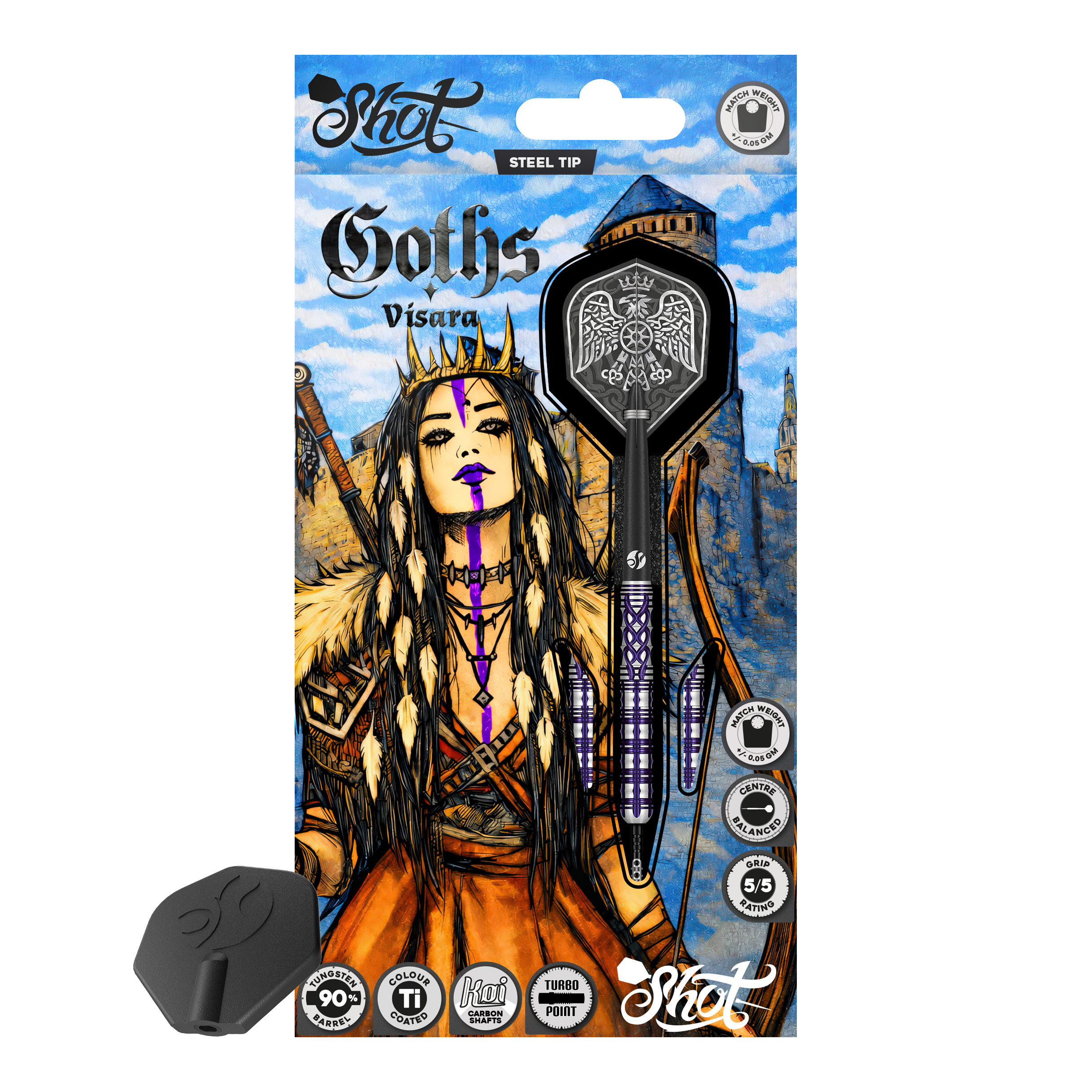 Lotki Shot Goths Visara Turbo Point Steel Darts - 23g