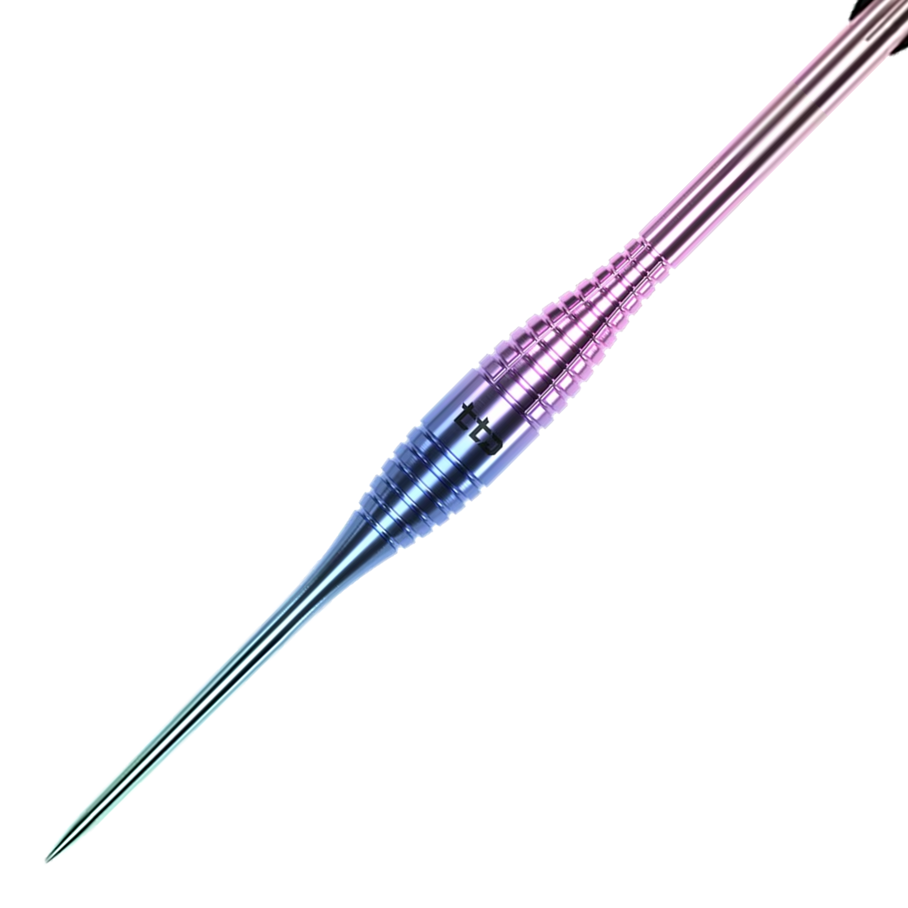 Hier sind die Caliburn TTD Complete Titanium T2 Rainbow Steeldarts - 6g abgebildet. Die Dartpfeile zeichnen sich durch ihre besondere Farbgebung und ihr leichtes Gewicht aus.