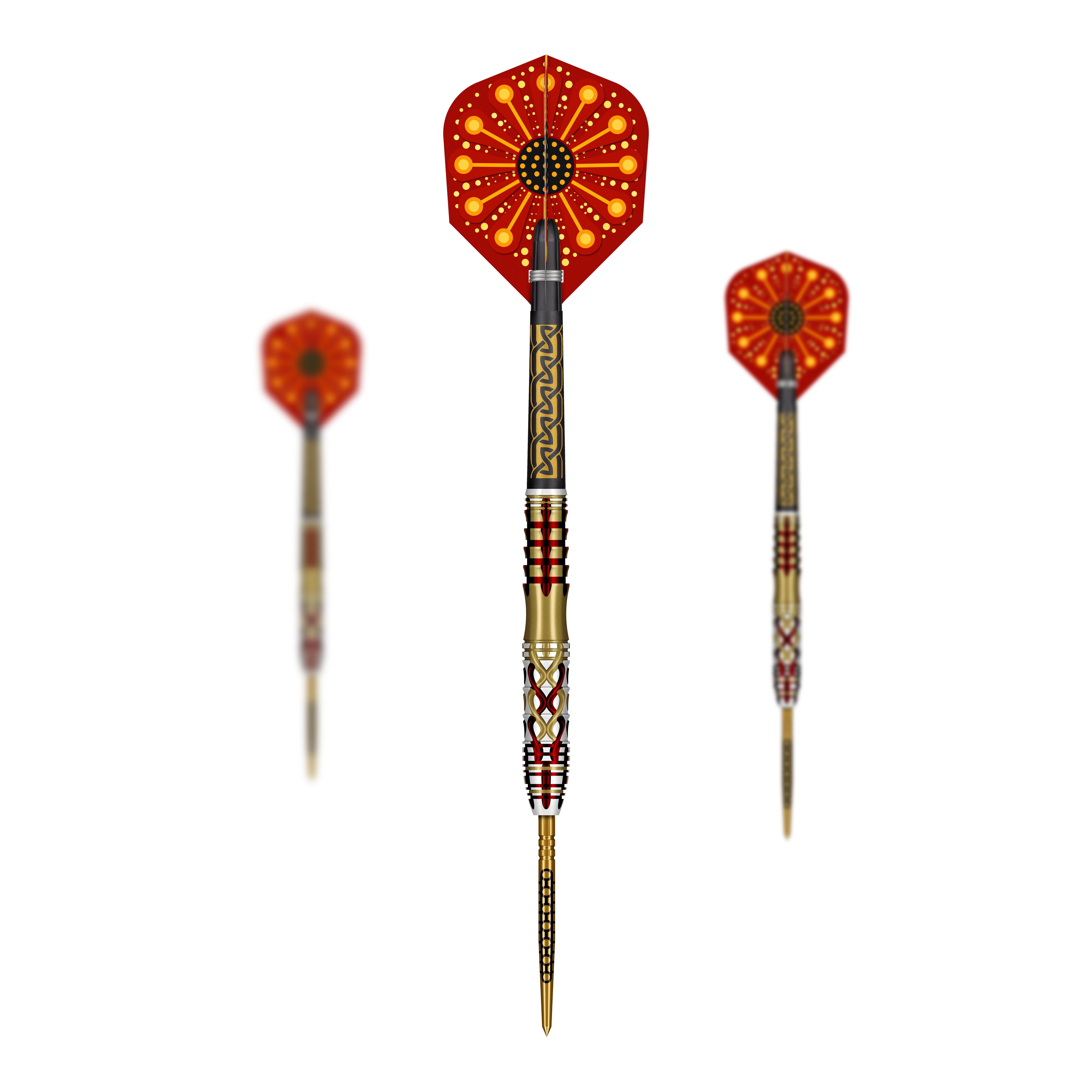 Lotki stalowe Shot Goths Alaric Turbo Point - 23 g Gezeigt werden Shot Goths Alaric Turbo Point Steeldarts im 23g Set. Das Set bietet hochwertige Steeldarts für anspruchsvolle Dartspieler.
