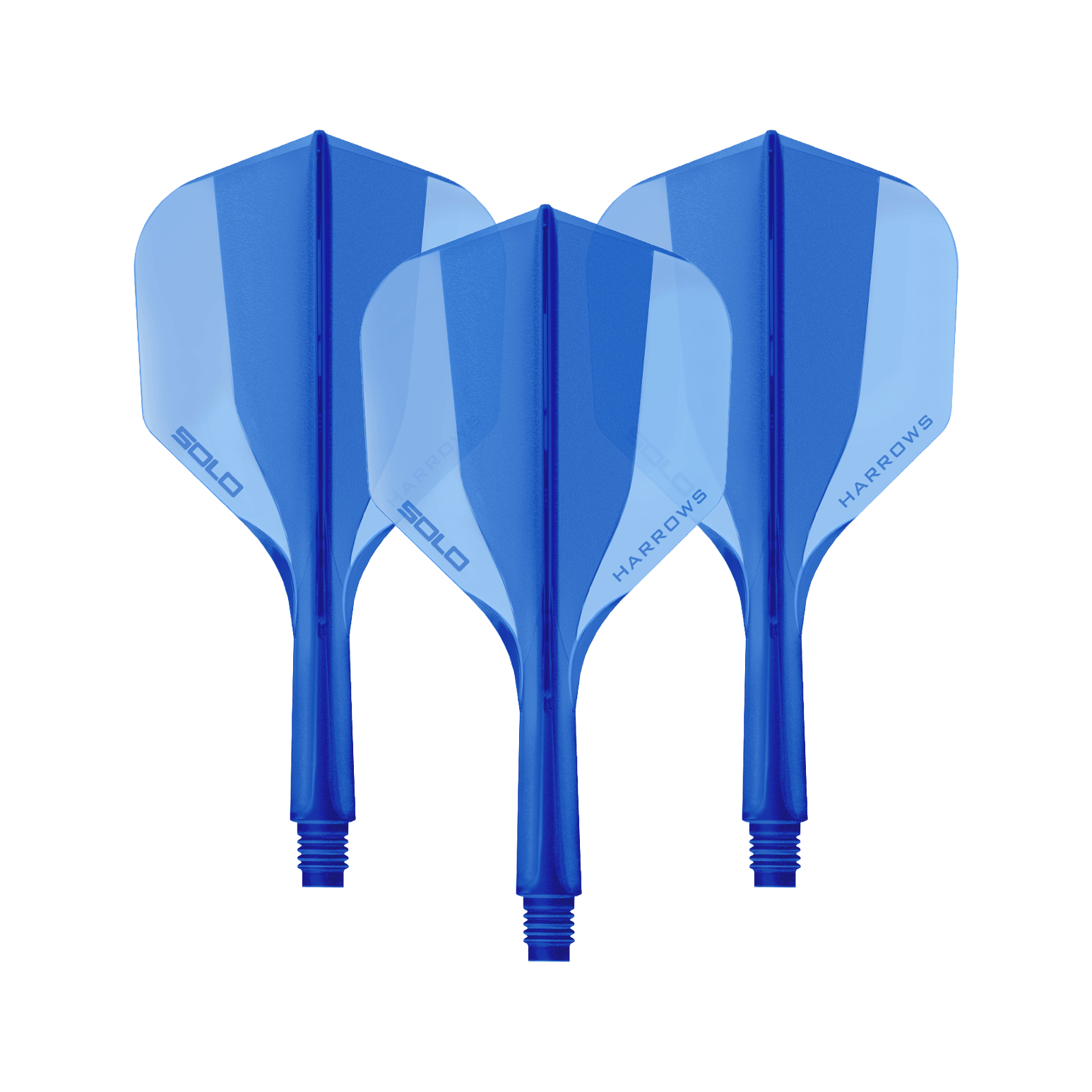 System wału lotniczego Harrows Solo No6 – niebieski Das Bild zeigt ein Harrows Solo No6 Flight Shaft System in Blau, 20mm, als Set. Es handelt sich um Zubehör für Dartpfeile.