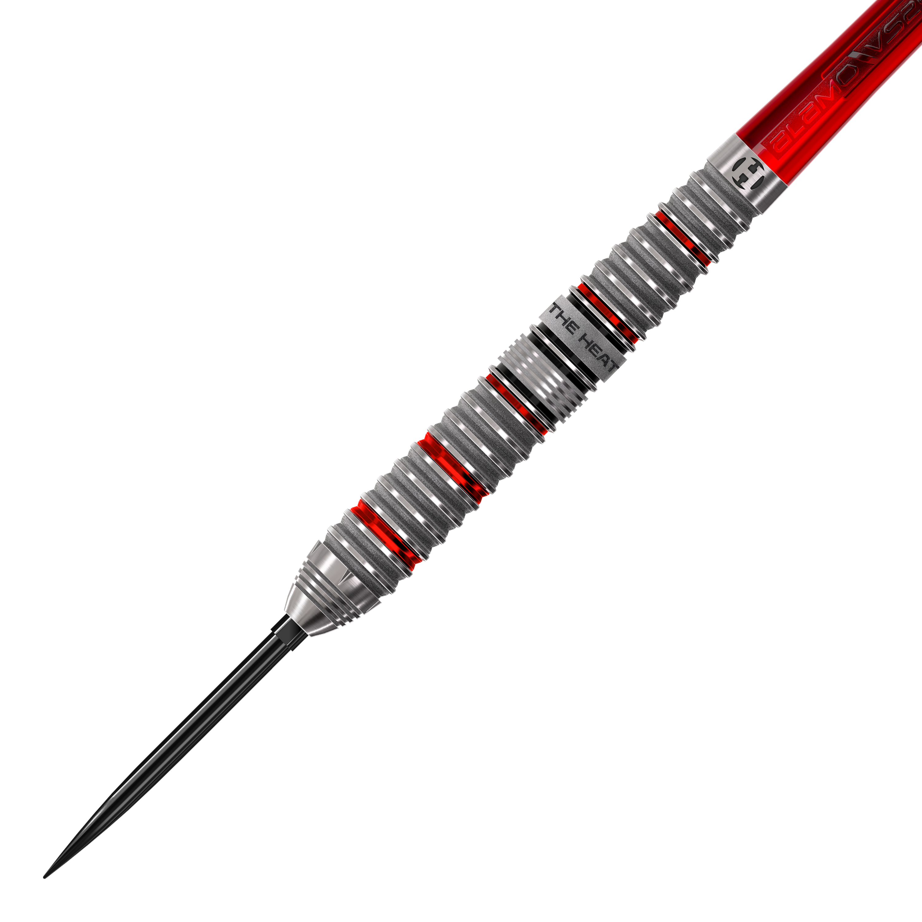 Das Bild zeigt die Harrows Damon Heta Series 4 Quick Point Steeldarts. Die Darts sind speziell für präzises Spiel und hohe Qualität konzipiert.