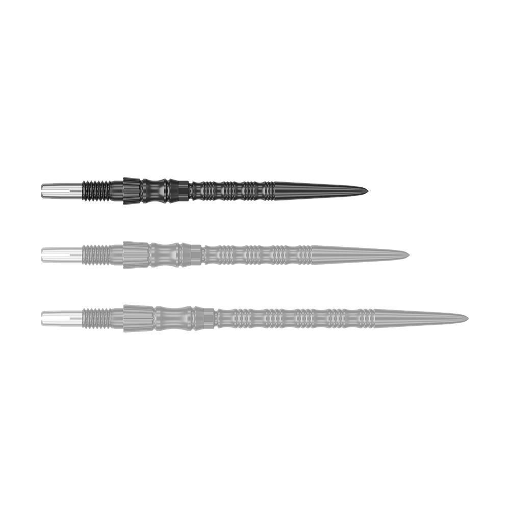 Stalowe groty do lotek Target Signature Swiss Point TRB – czarne Zu sehen ist eine schwarze Dartspitze mit einer Länge von 30mm. Das Produkt ist eine Target SwissPoint Signature TRB Dartspitze.